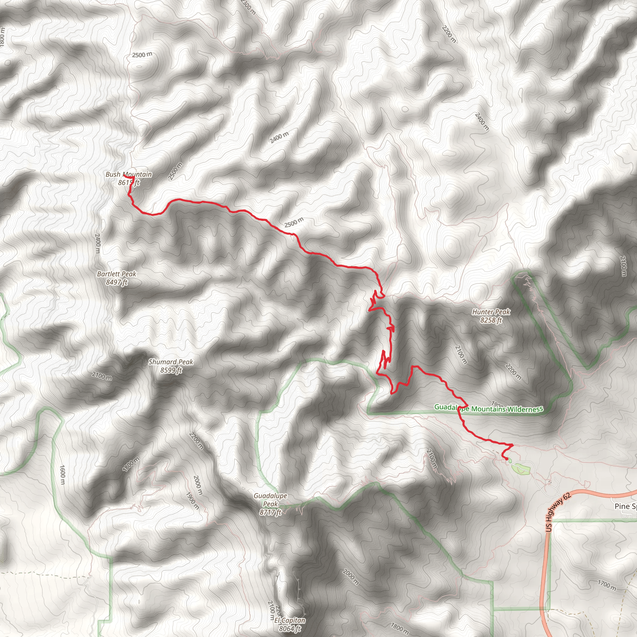 Bush Mountain Trail mobile static map