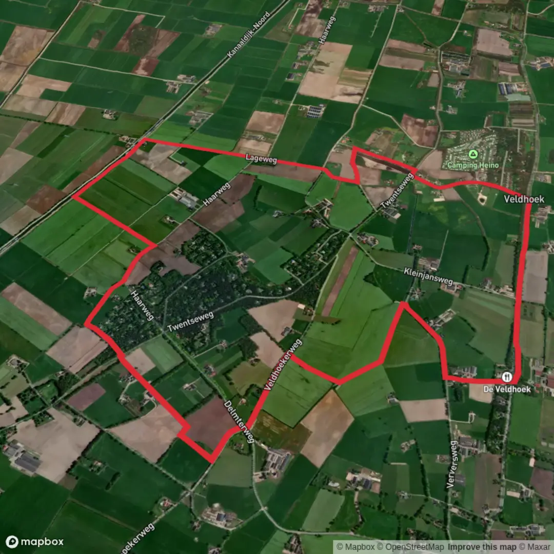 An image depicting the trail Haar Weg and Sallandpad Loop and its surrounding area.