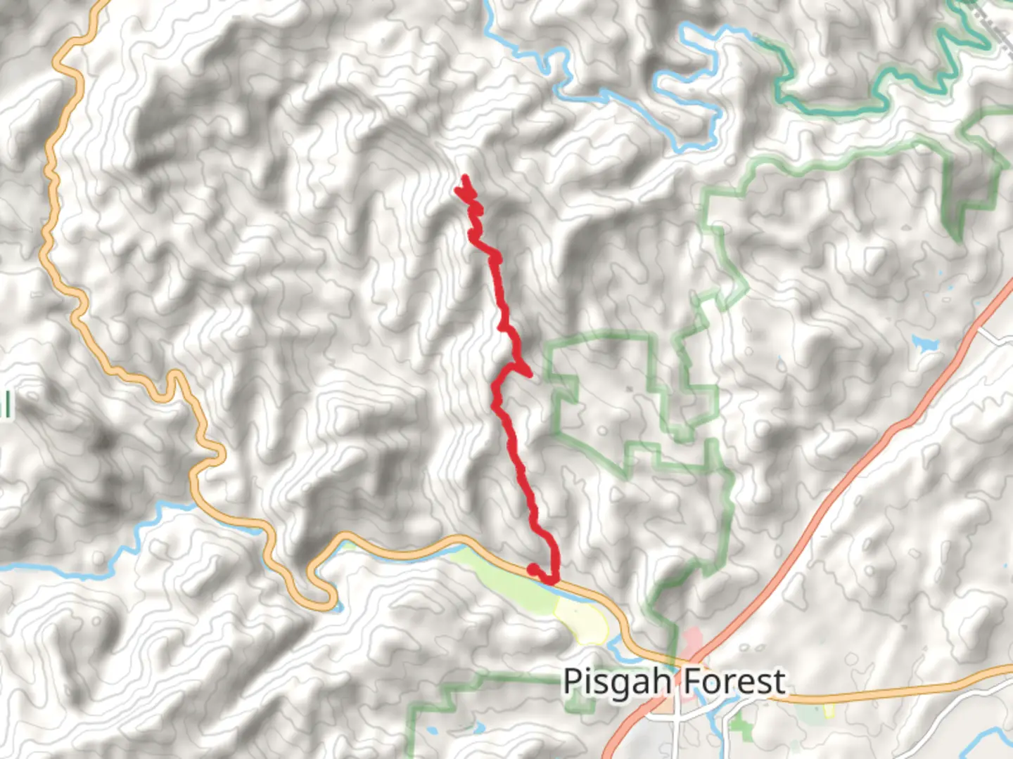 An image depicting the trail Black Mountain Trail via Hickory Knob and its surrounding area.
