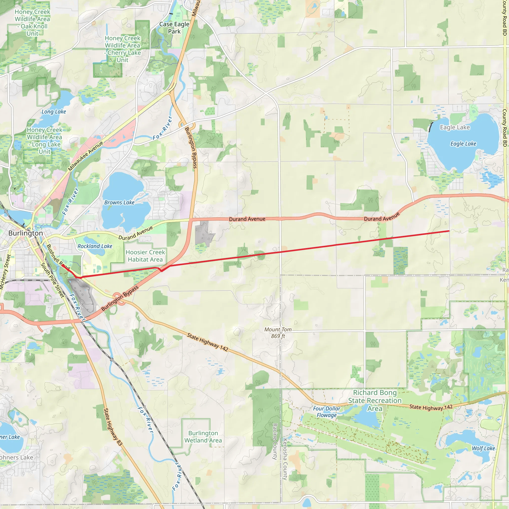 White River State Trail mobile static map