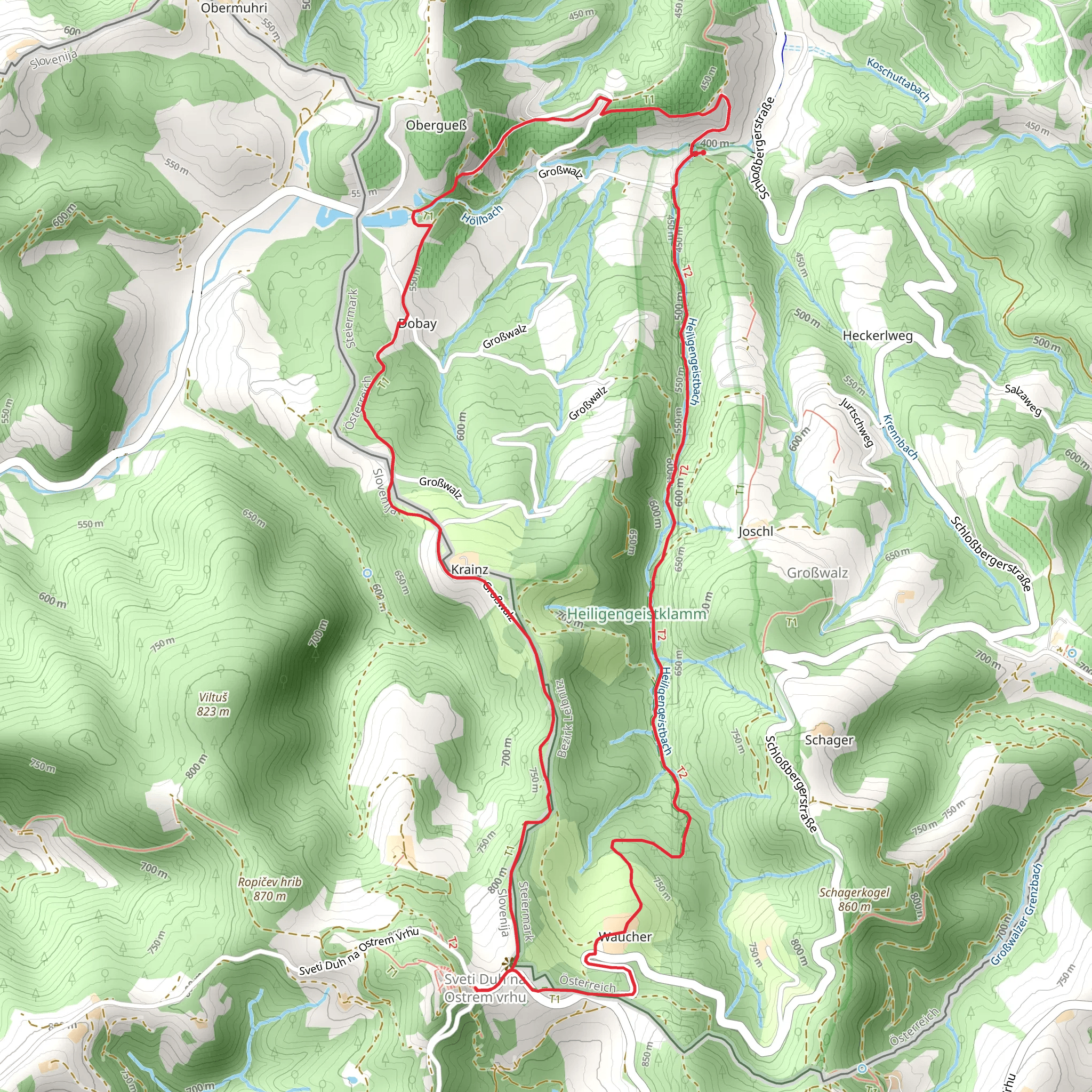 Heiligengeistklamm River Trail mobile static map
