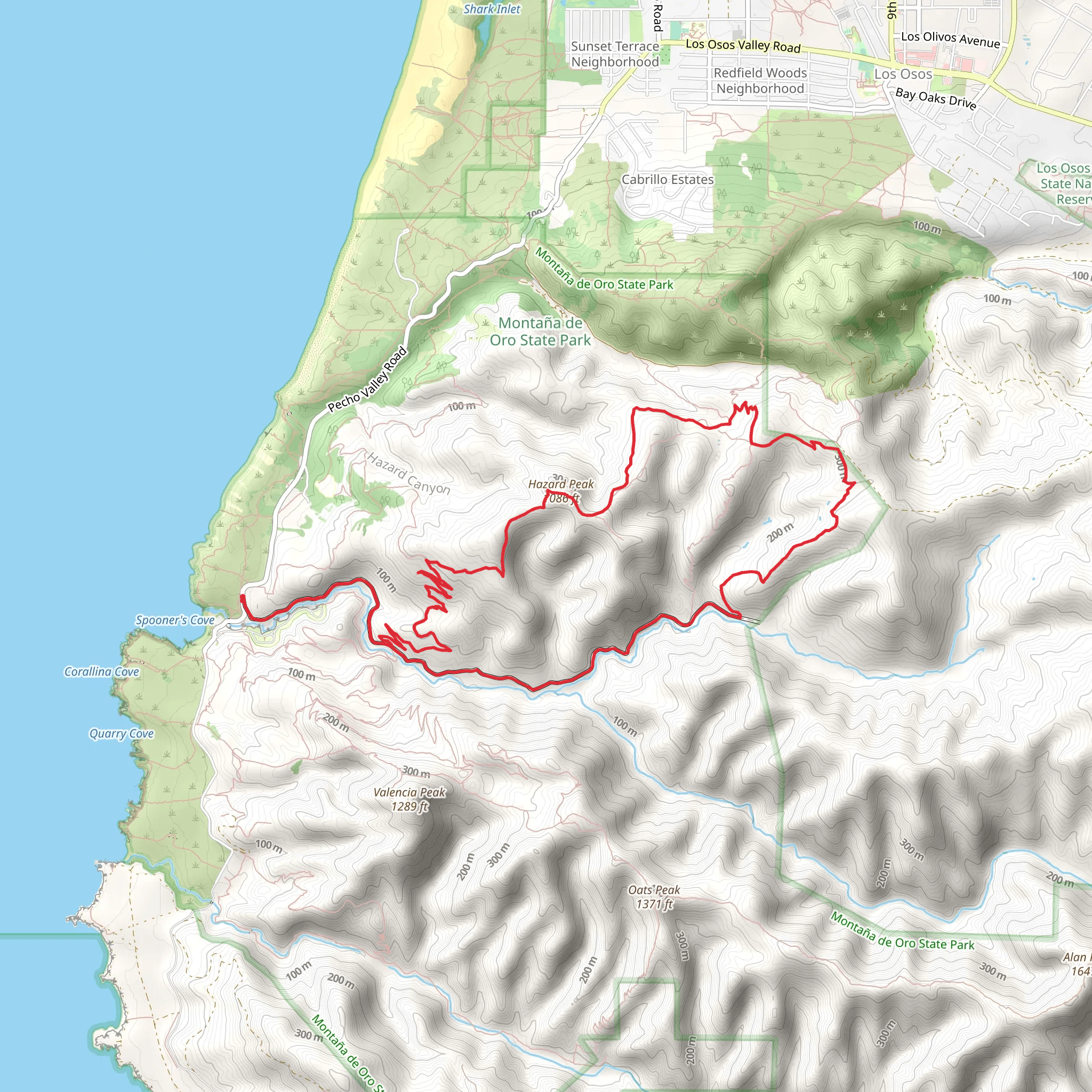 Hazard Peak Trail and East Boundary Loop Trail mobile static map