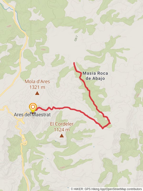 Cami del Roure de les Berrugues PR CV 387 mobile static map