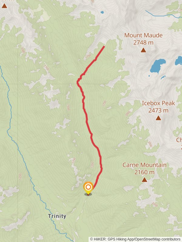 Leroy Creek High Route Trail via Carne High Traverse Loop mobile static map