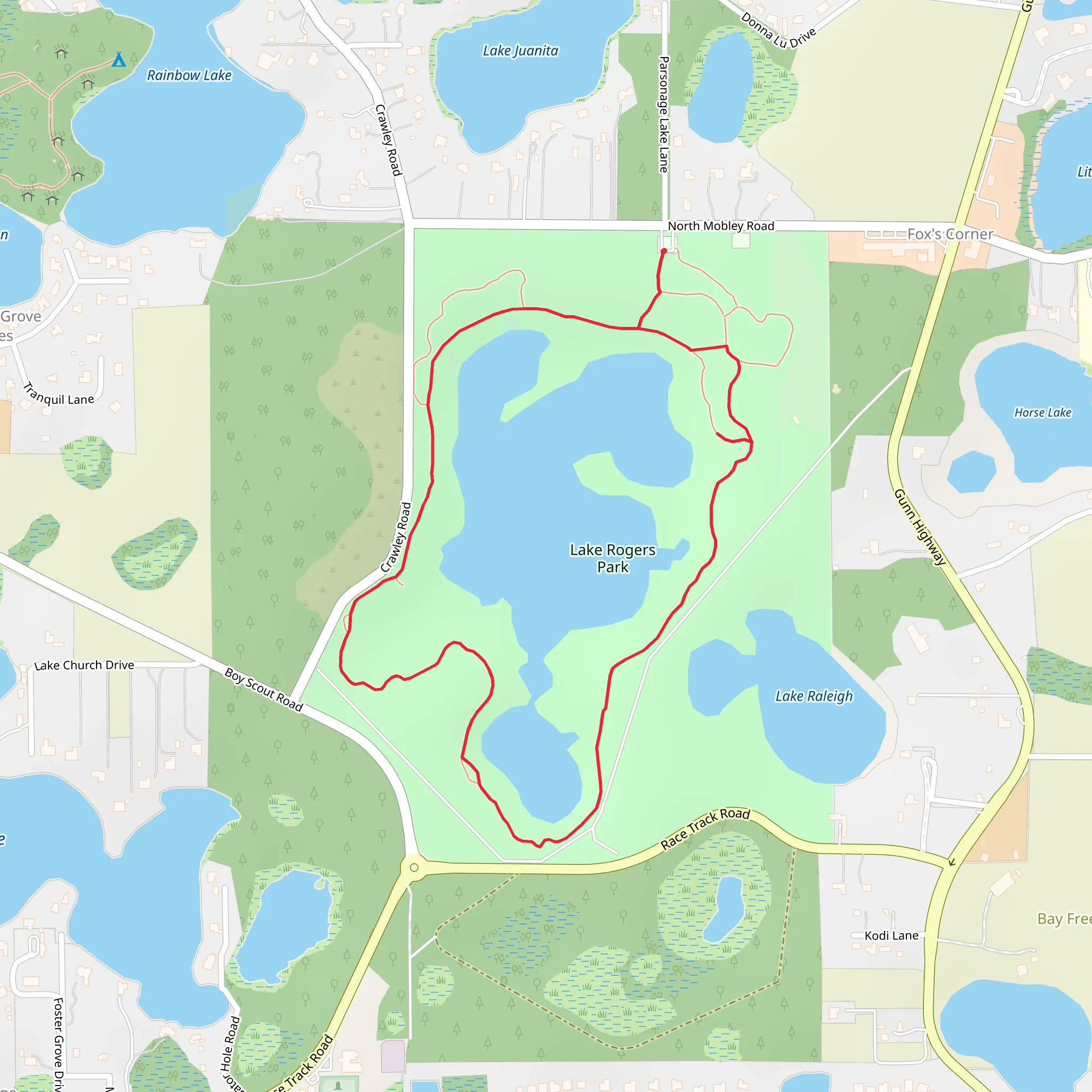 Lake Rogers Loop mobile static map