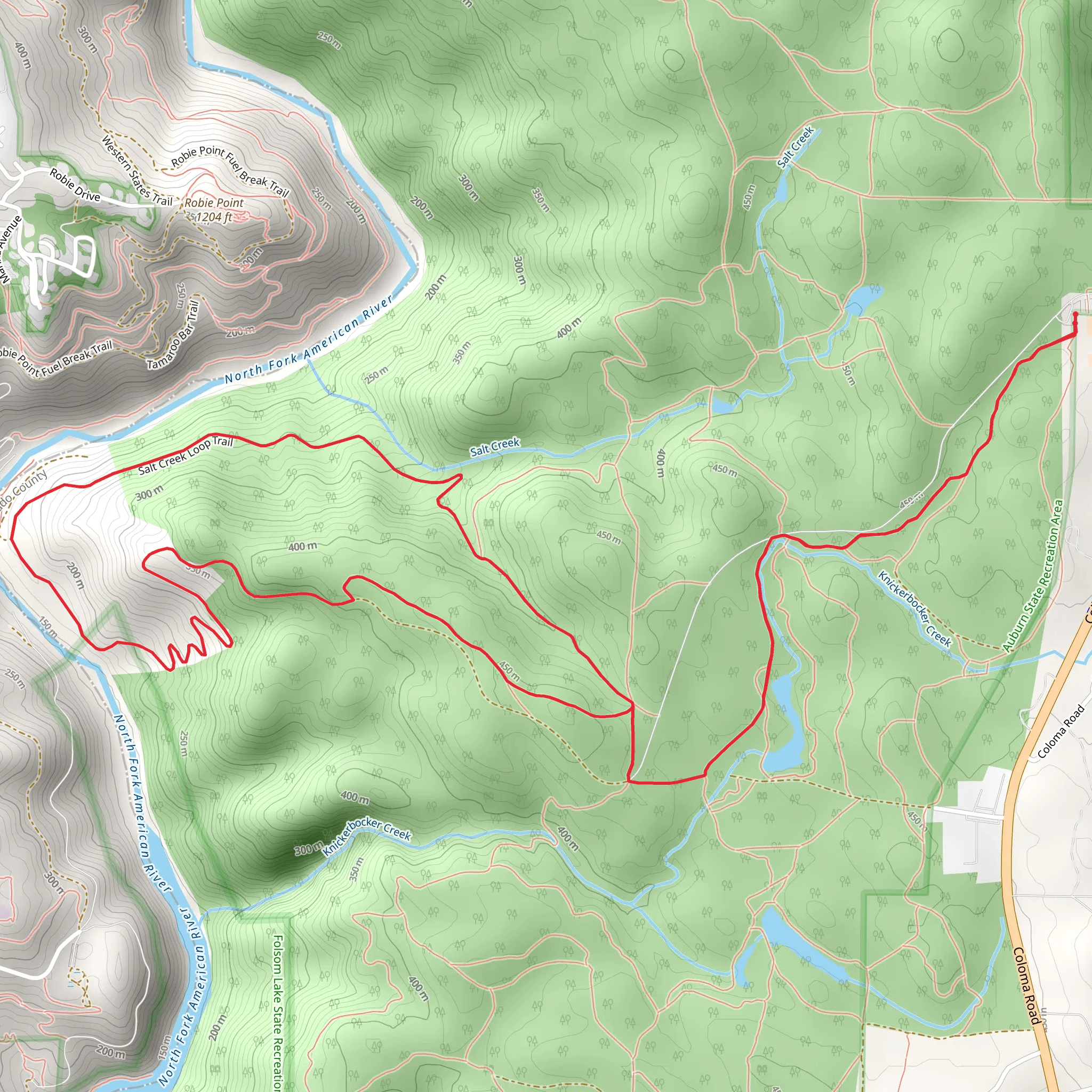 Knickerbocker Creek Trail and Salt Creek Loop Trail mobile static map
