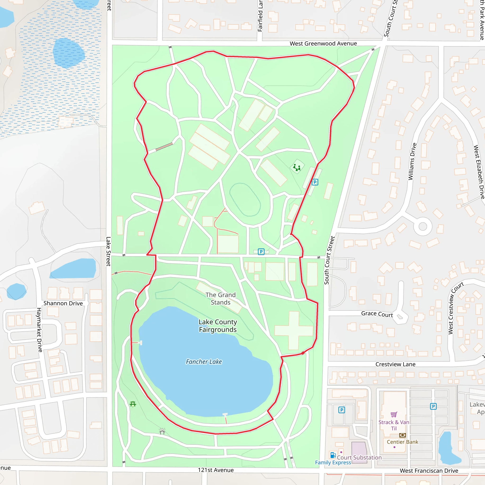 Fancher Lake Loop mobile static map