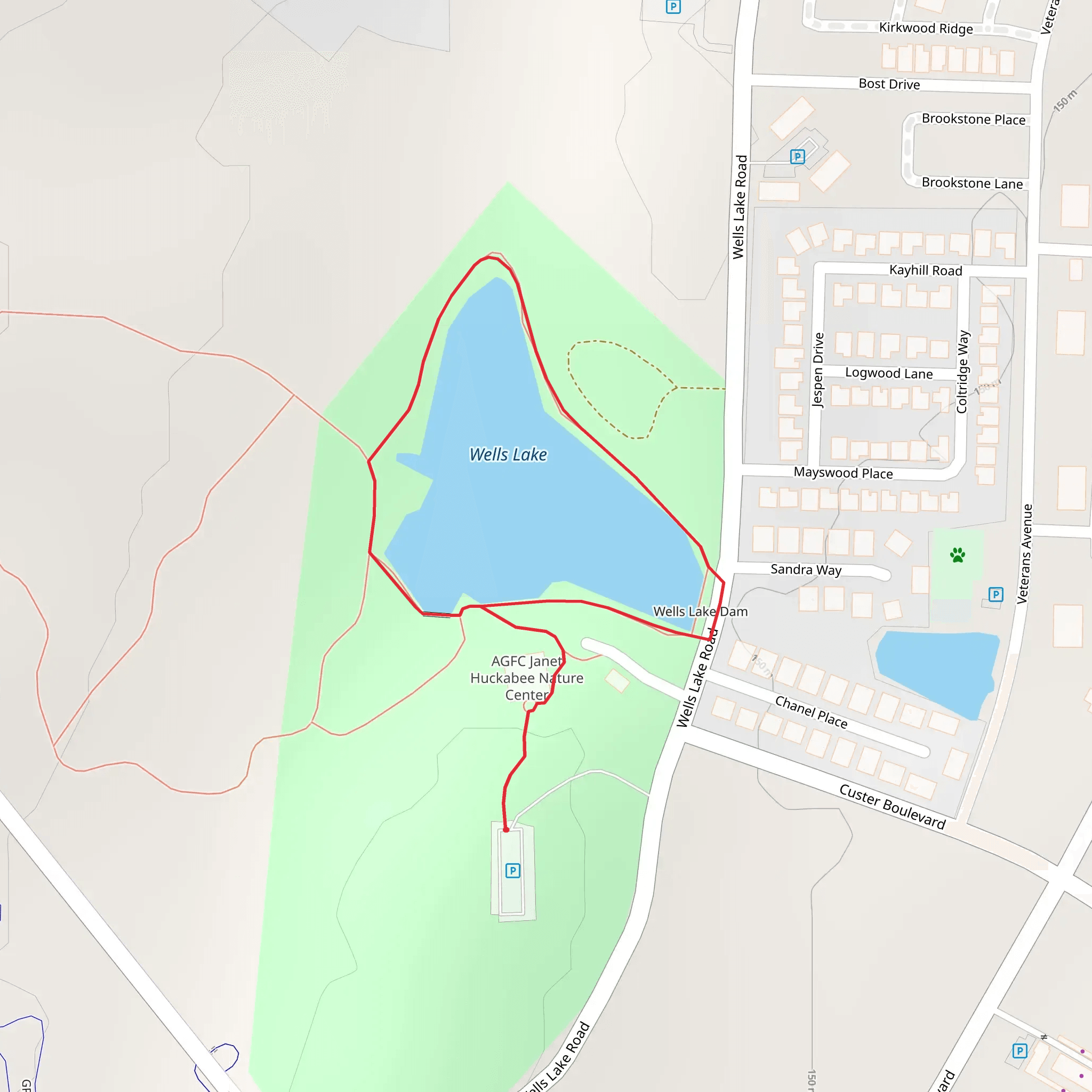 Wells Lake Loop mobile static map