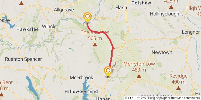 The Roaches and Hen Cloud stage 2 Map