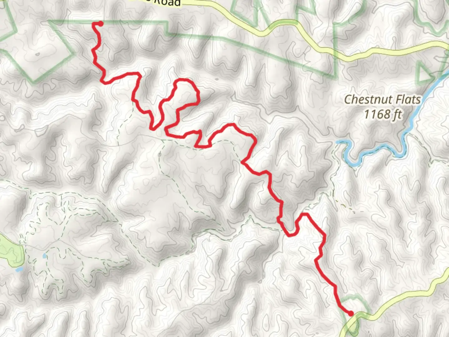 An image depicting the trail Indian Creek and Barren Fork and its surrounding area.