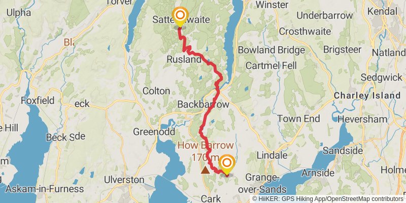Liverpool South Parkway to Walney Island Walk stage 26 Map