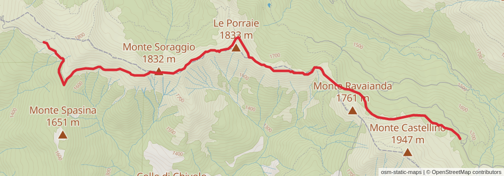Sentiero Italia - Apennines Section stage 8 Map