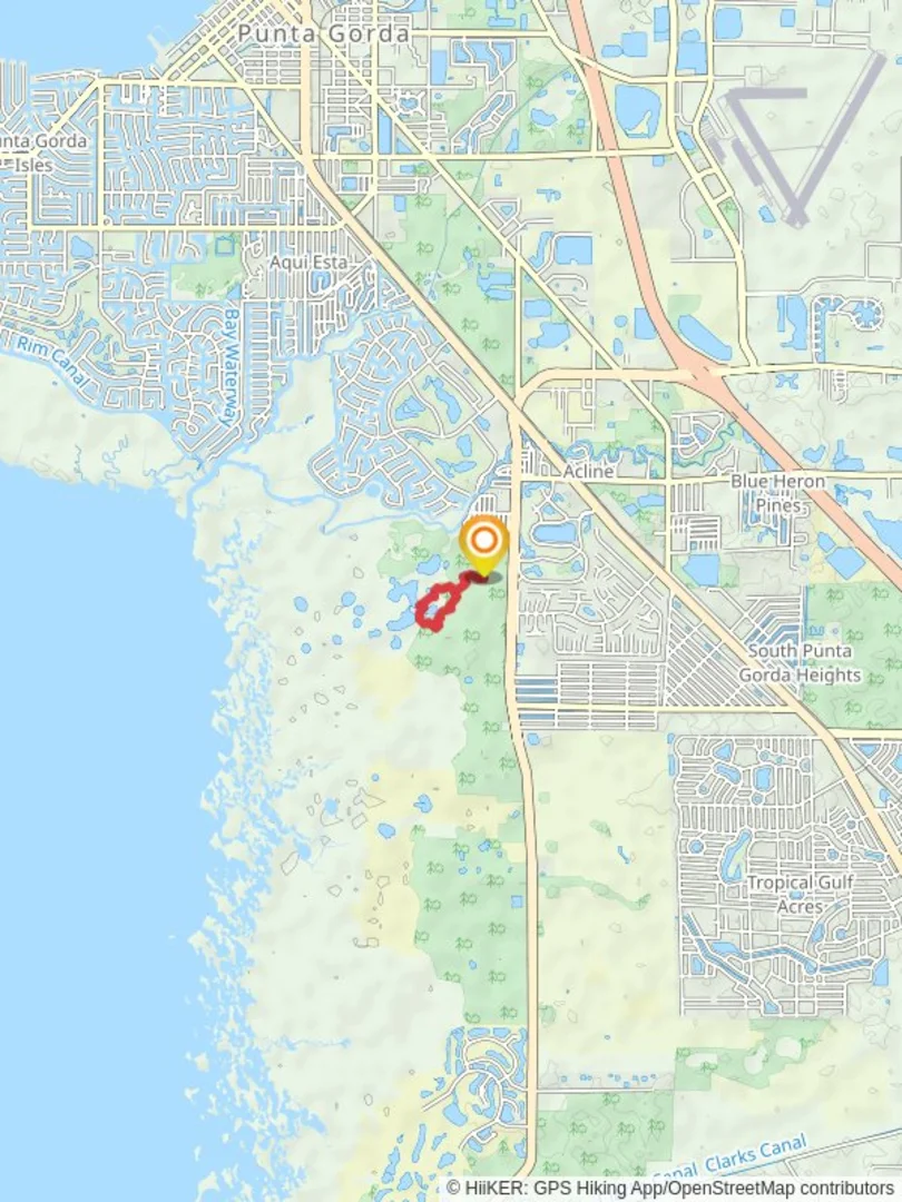 An image depicting the trail Loop around Alligator Pond and its surrounding area.