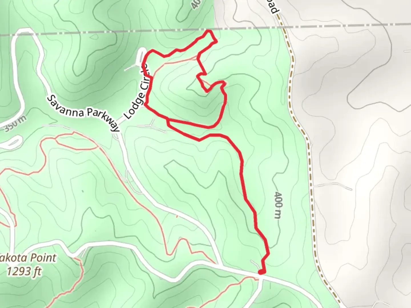 An image depicting the trail Elk Run Trail and Bear Trail and its surrounding area.
