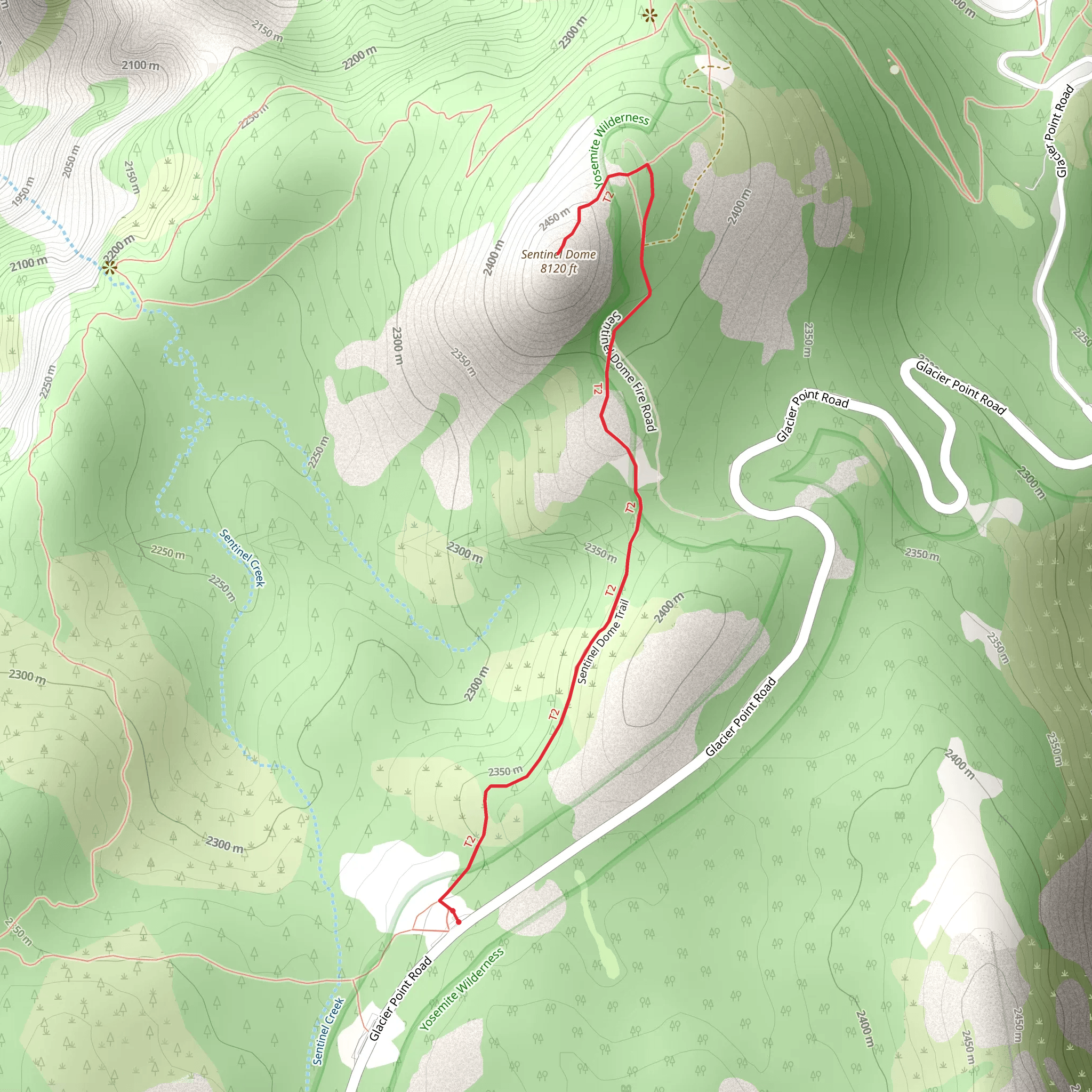 Sentinel Dome Trail mobile static map