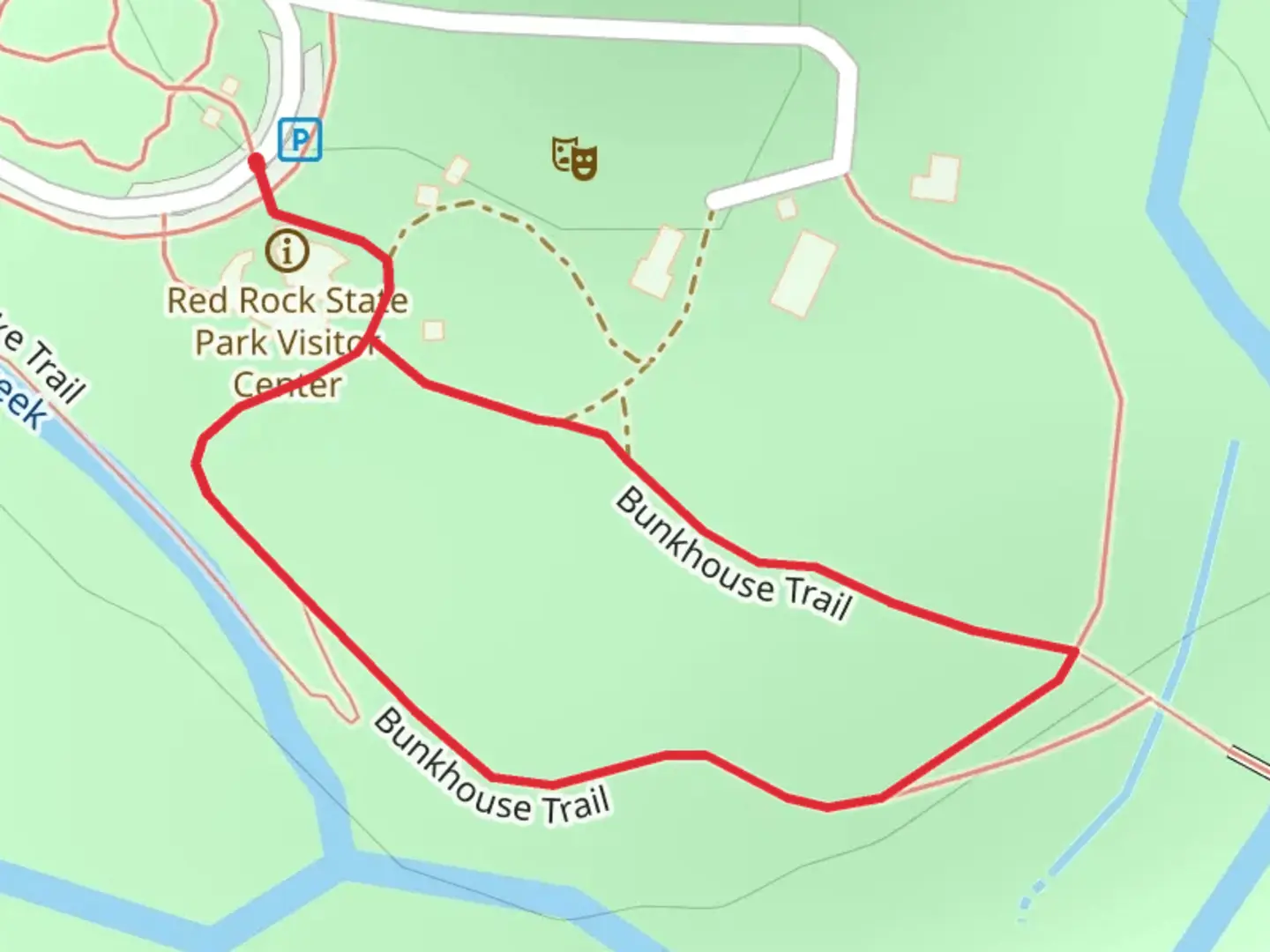 An image depicting the trail Bunkhouse Loop Trail and its surrounding area.