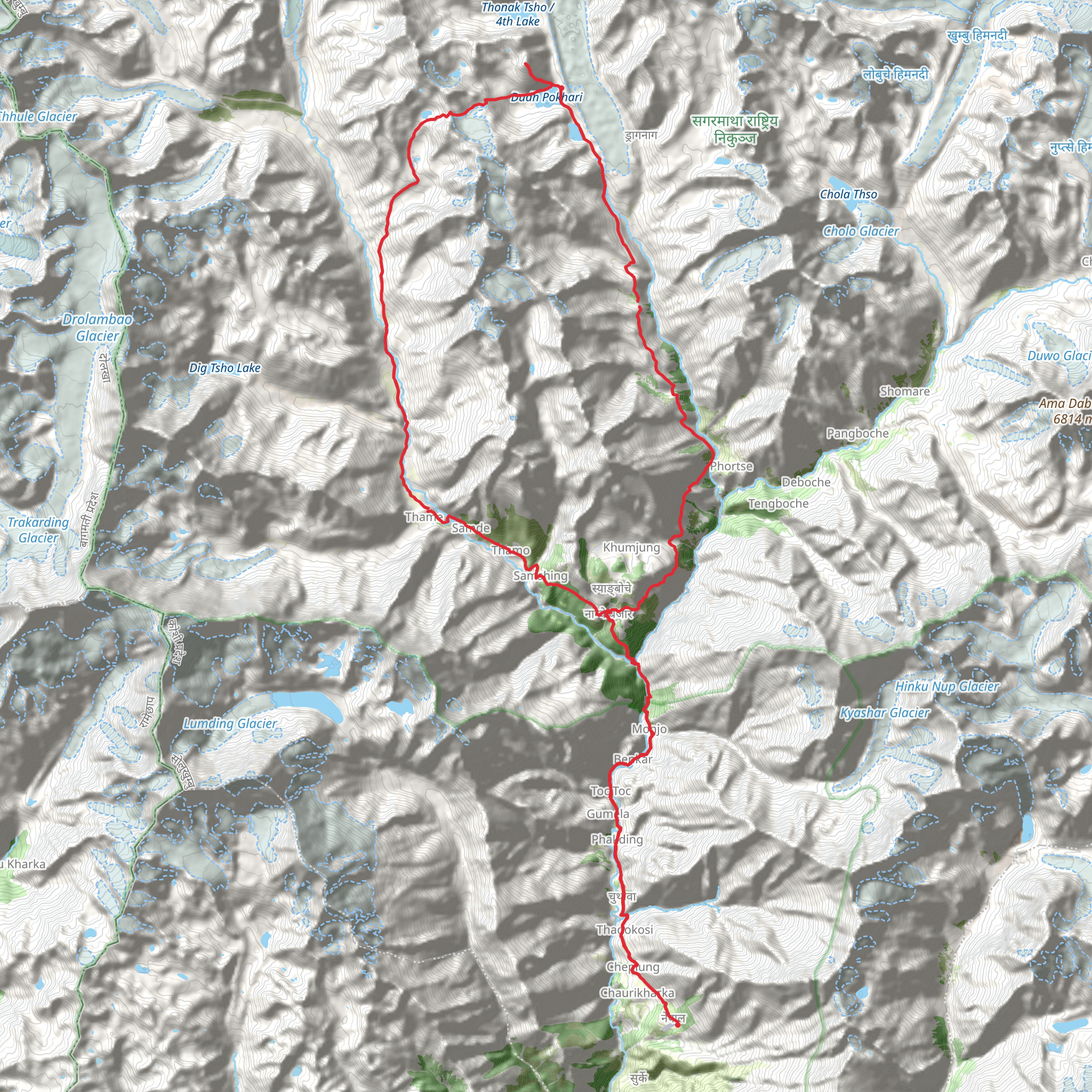 Gokyo Valley Trek mobile static map