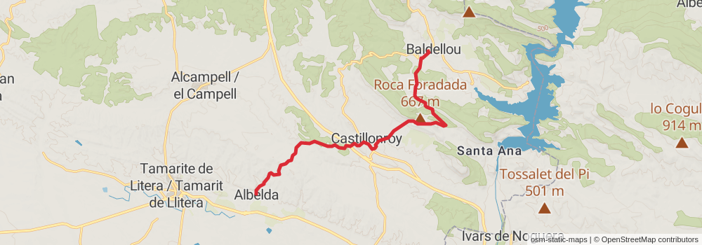 GR 23 - La Litera Trail stage 3 Map