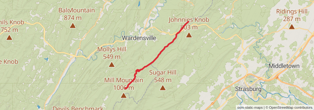 American Perimeter Trail - Southern Appalachian Primary stage 8 Map