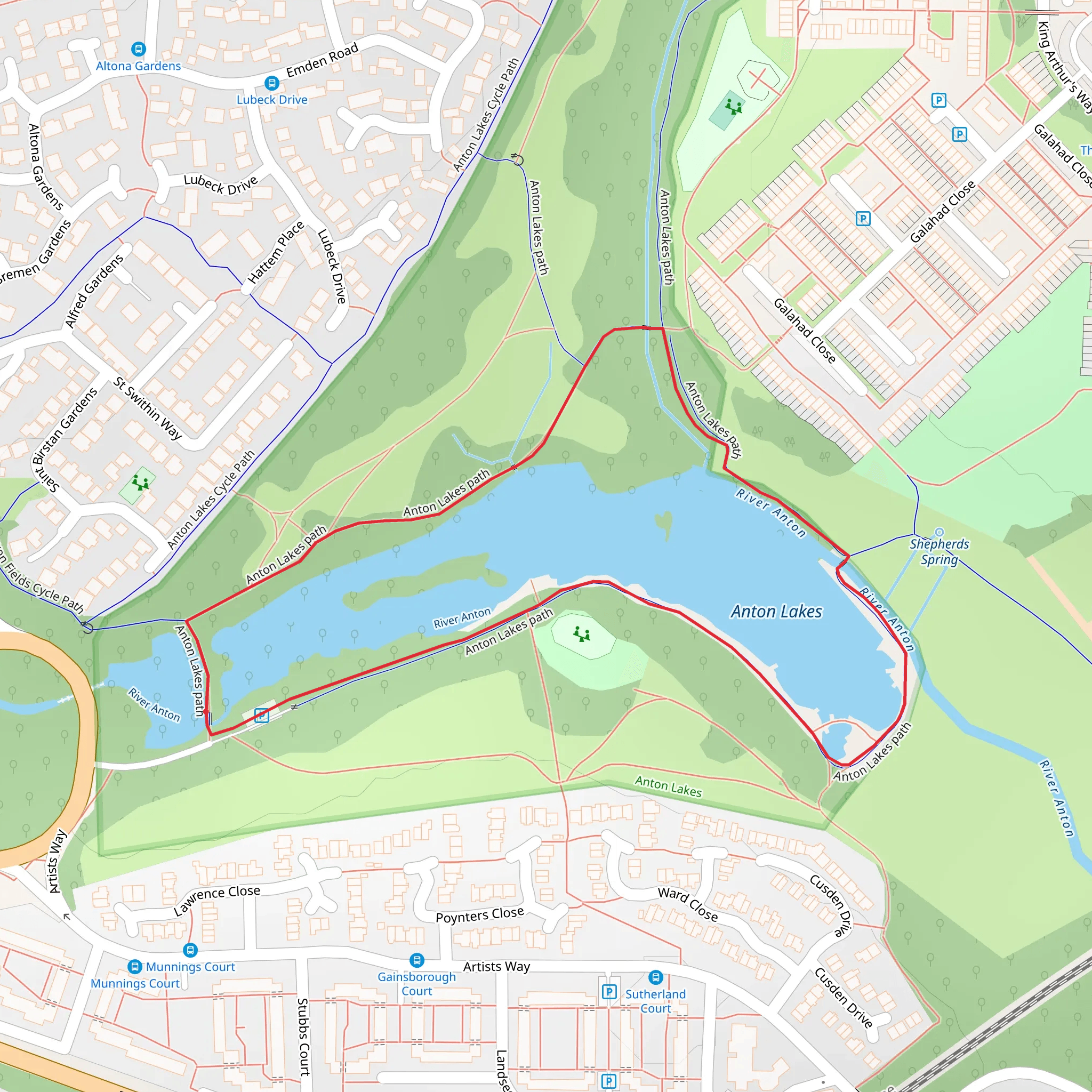 Anton Lakes Loop mobile static map