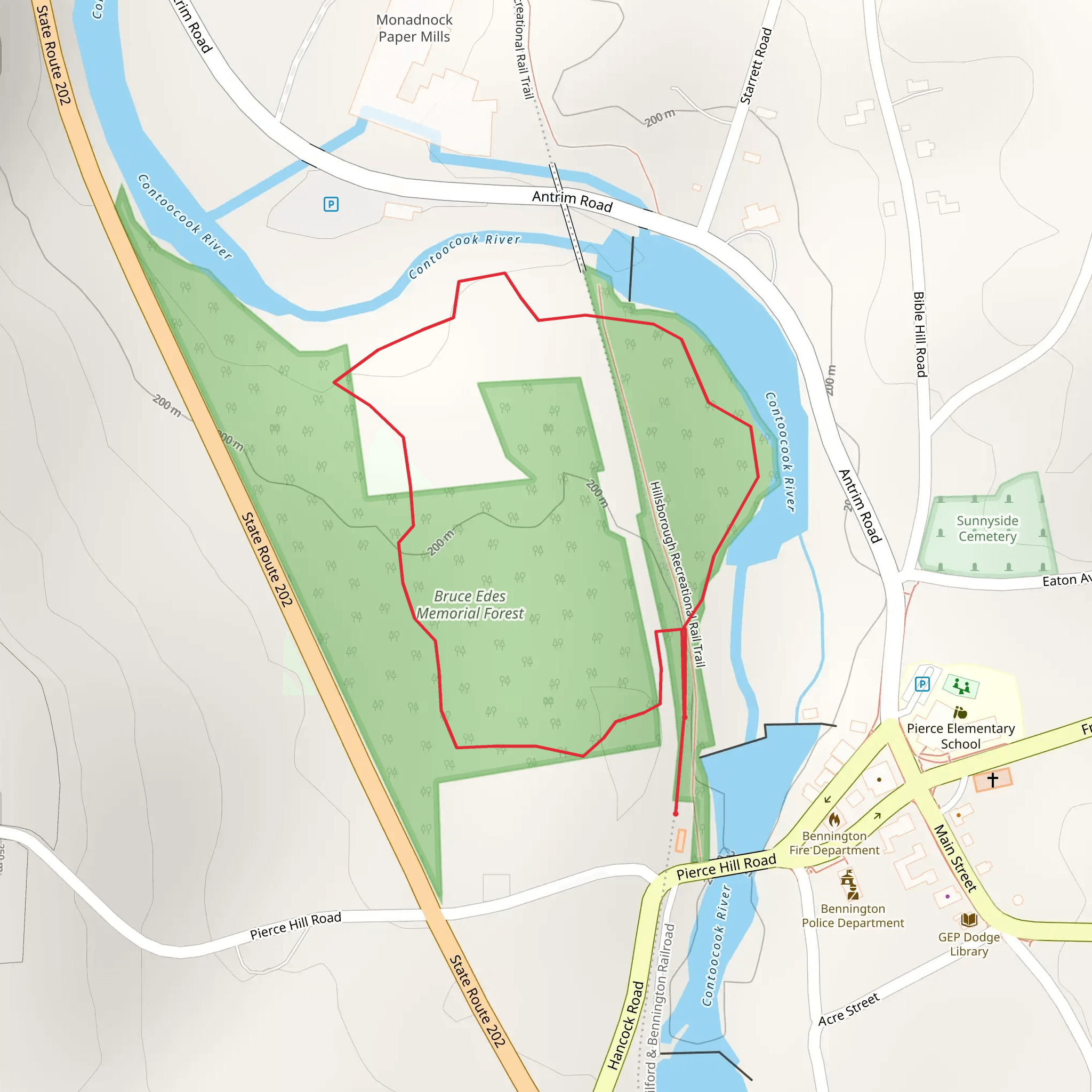 Contoocook River Loop mobile static map