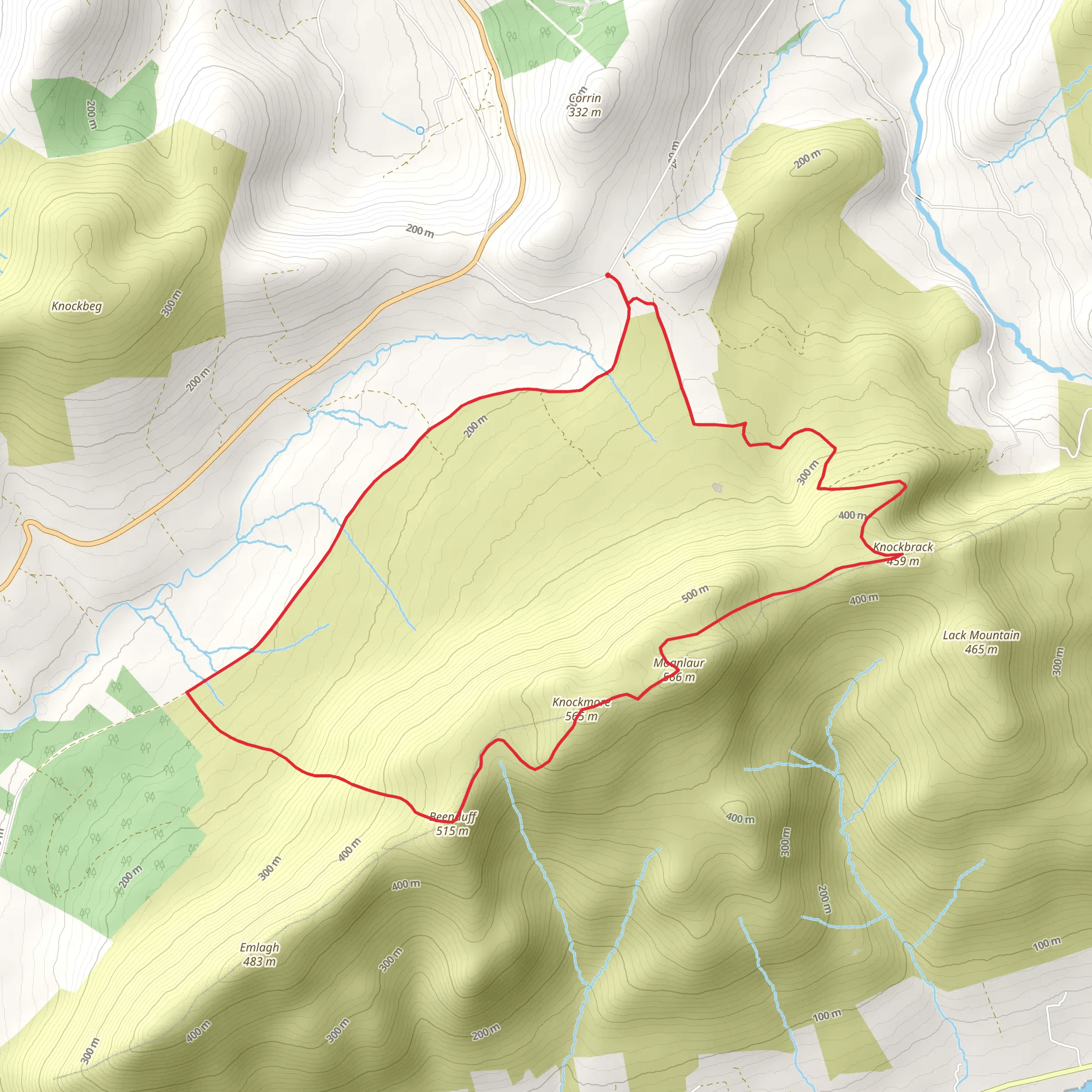 Knockbrack and Beenduff via The Dingle Way mobile static map