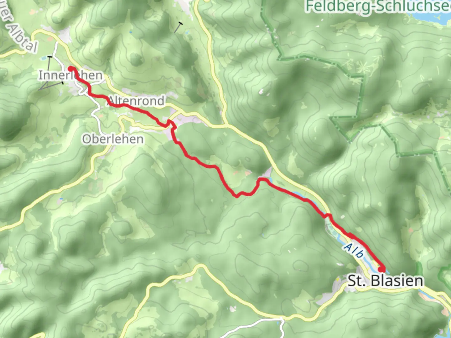 An image depicting the trail St Blasien to Innerlehen Walk and its surrounding area.