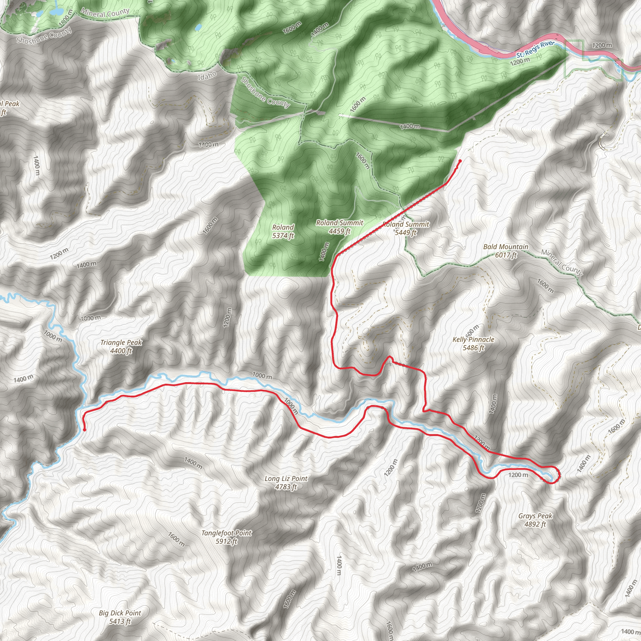 Route of the Hiawatha Trail mobile static map