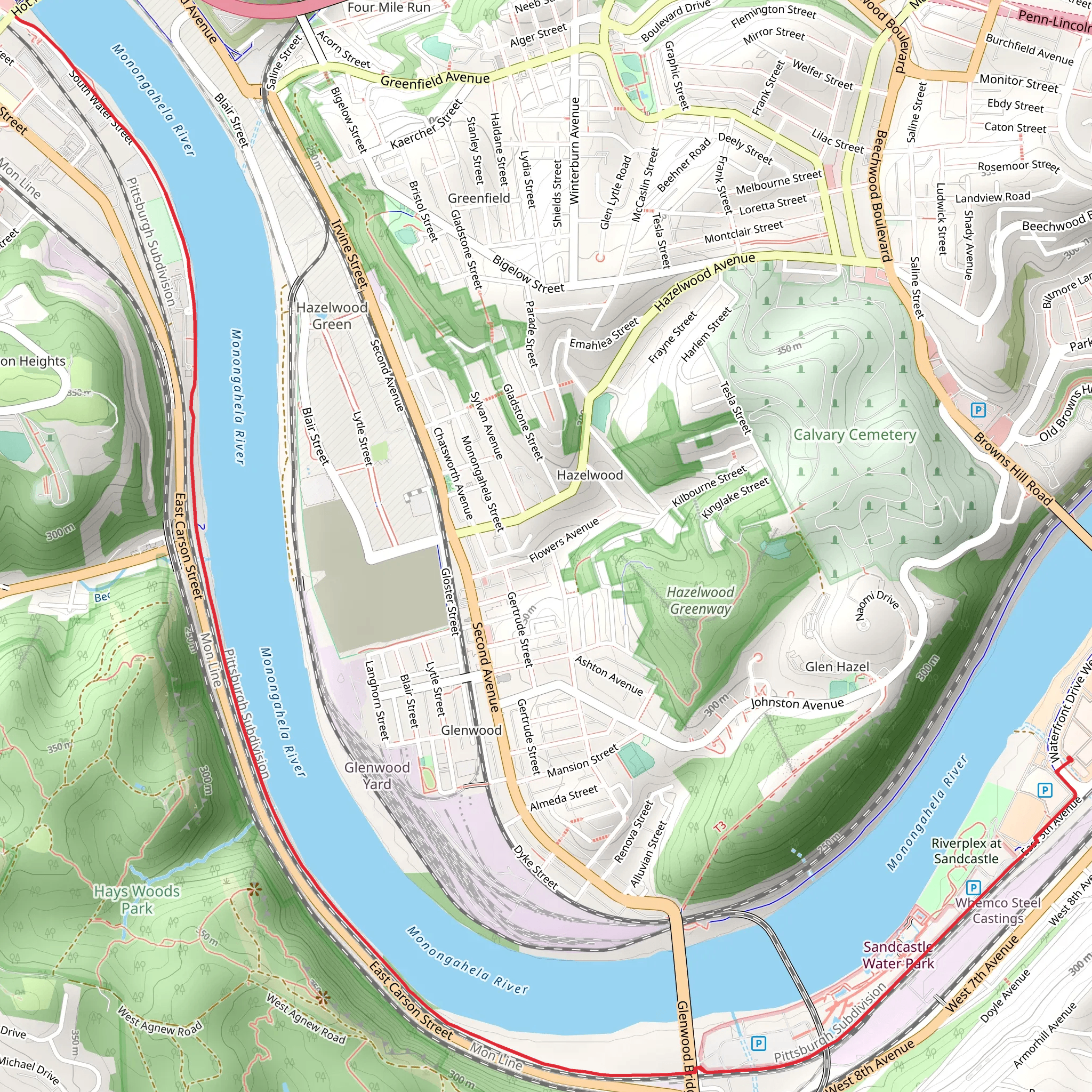 Monongahela River mobile static map