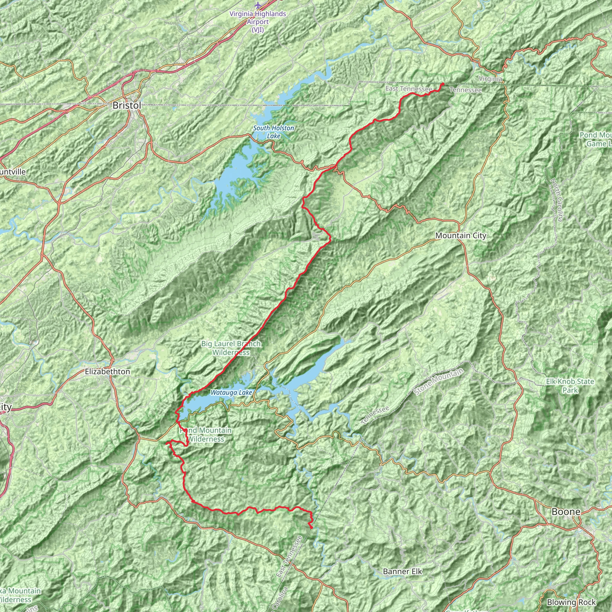 Appalachian Trail - Tennessee mobile static map