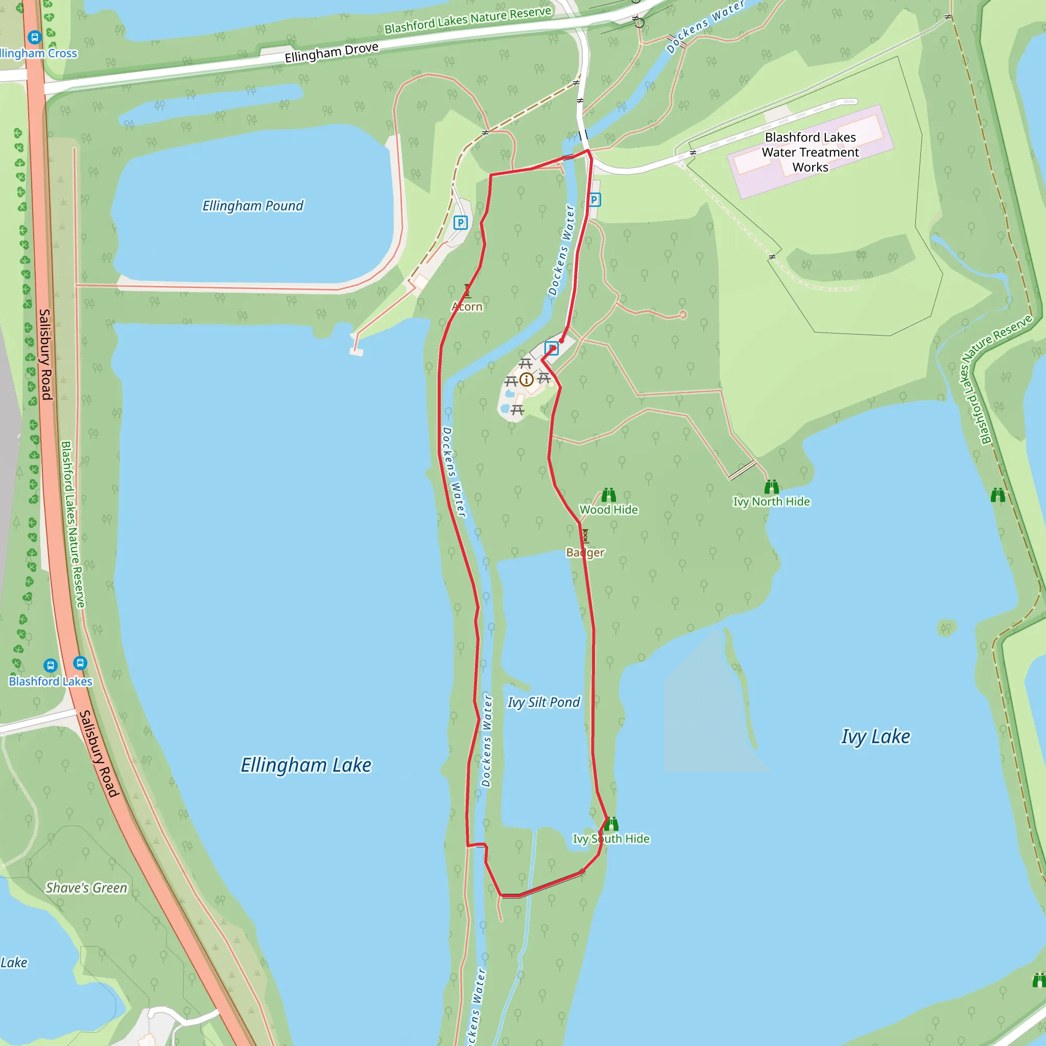Blashford Lakes Accessible Trail mobile static map