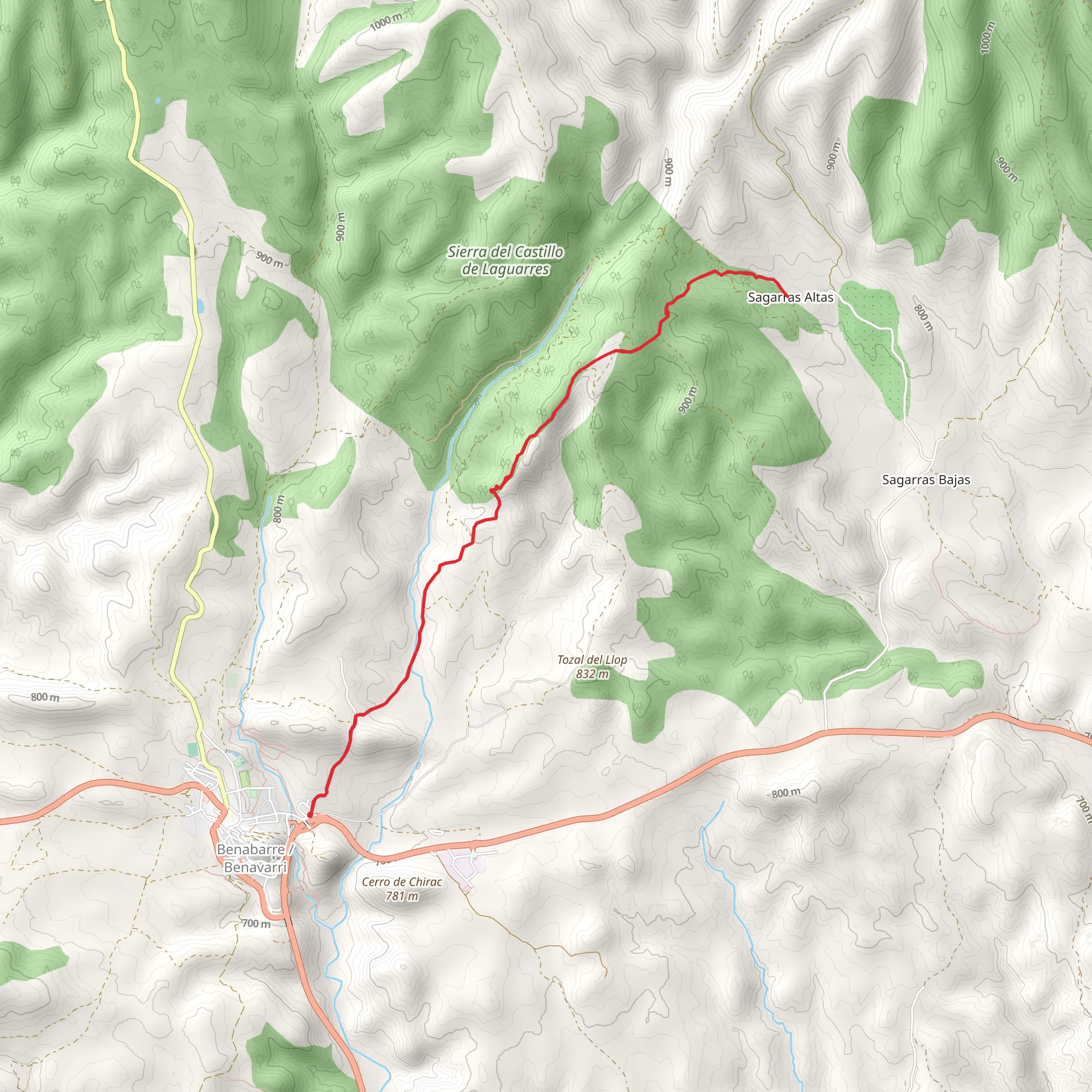 Benabarre - Sagarras Altas PR HU 132 mobile static map