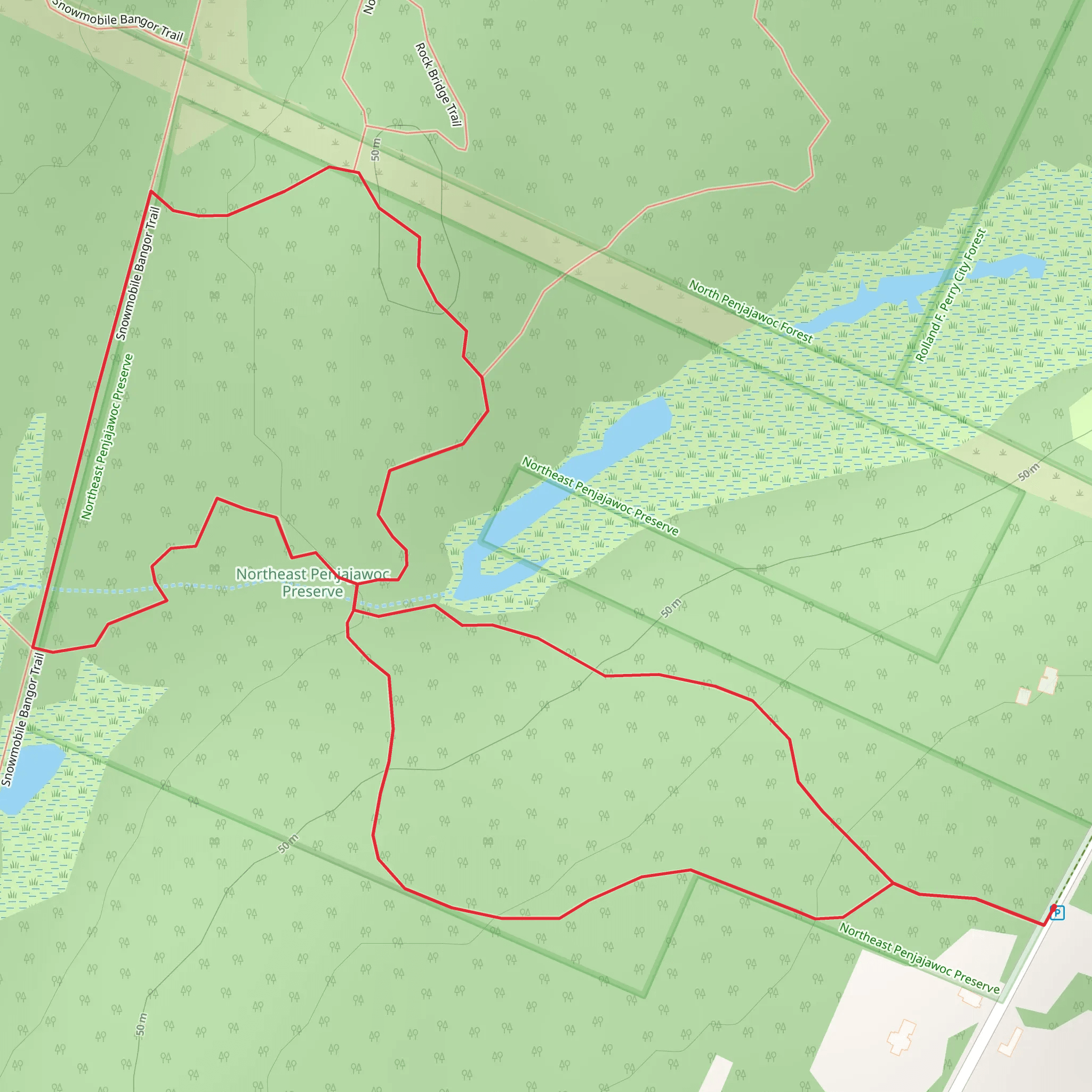 Bangor City Forest Loop mobile static map