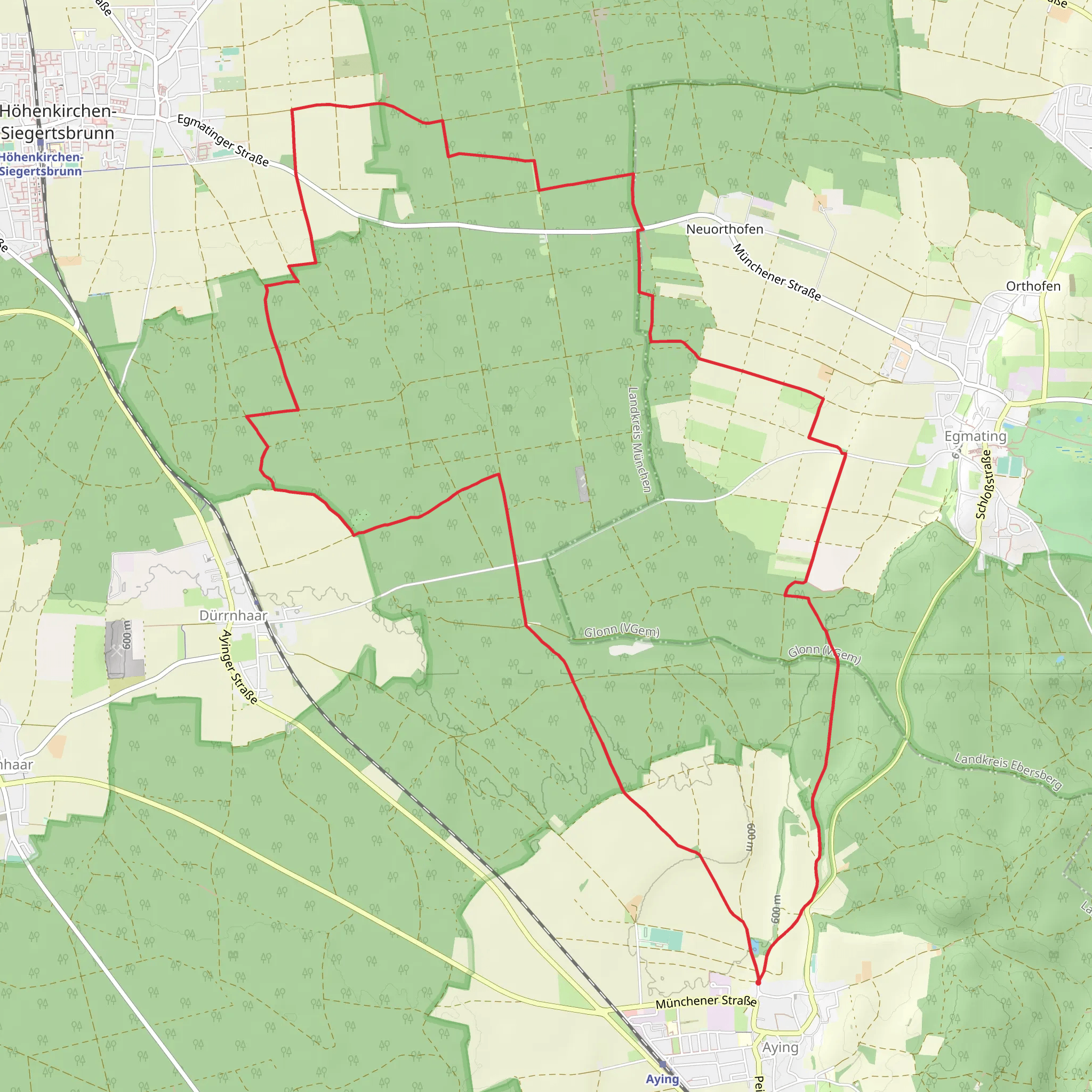 Kirchener Forst Loop - Aying mobile static map