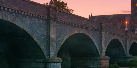 An image depicting the trail Cademuir Hill and River Tweed Loop from Peebles and its surrounding area.