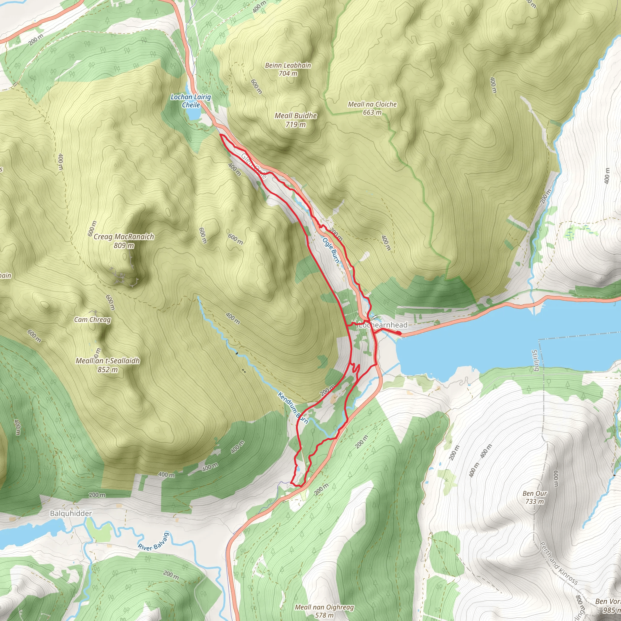 Glen Ogle Loop mobile static map