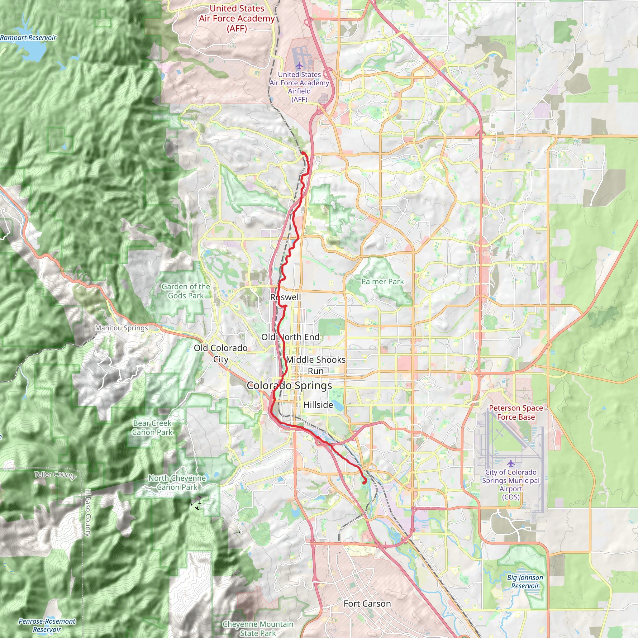 Pikes Peak Greenway - Stratmoor mobile static map