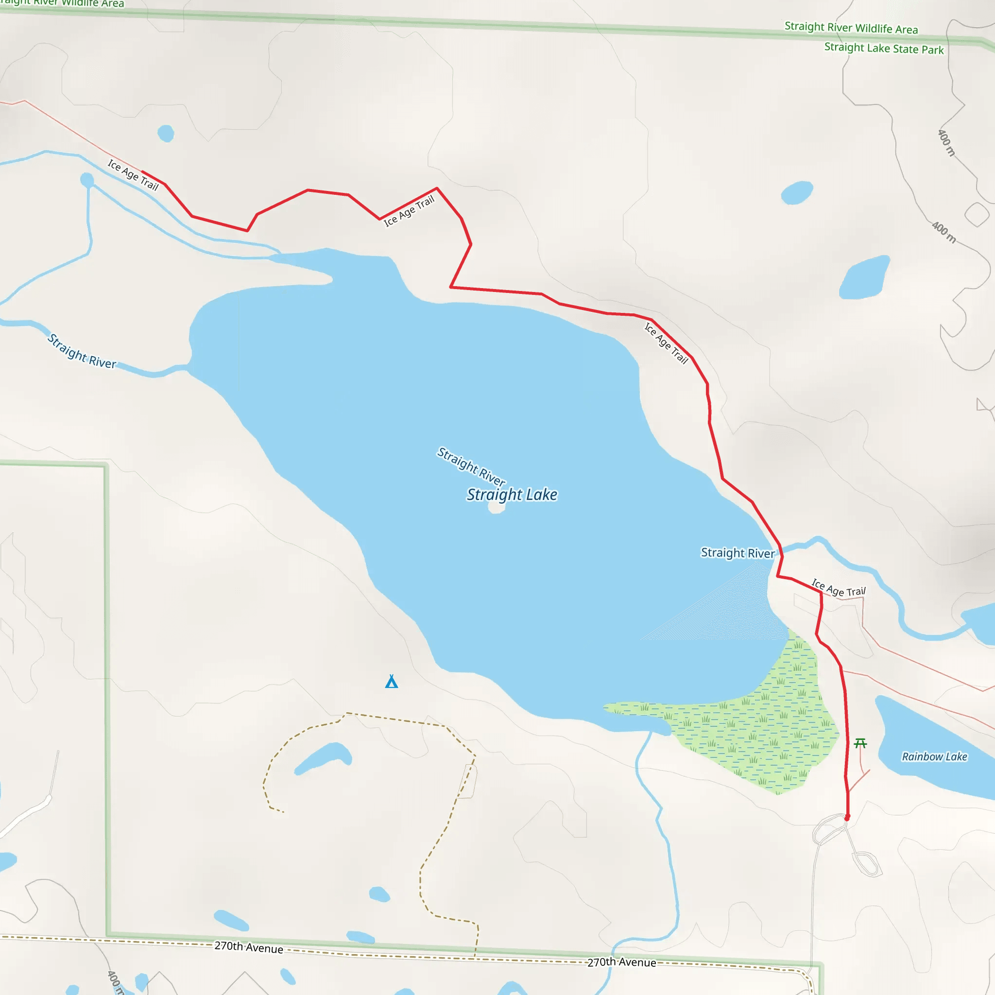 Straight Lake and Straight River via IAN mobile static map