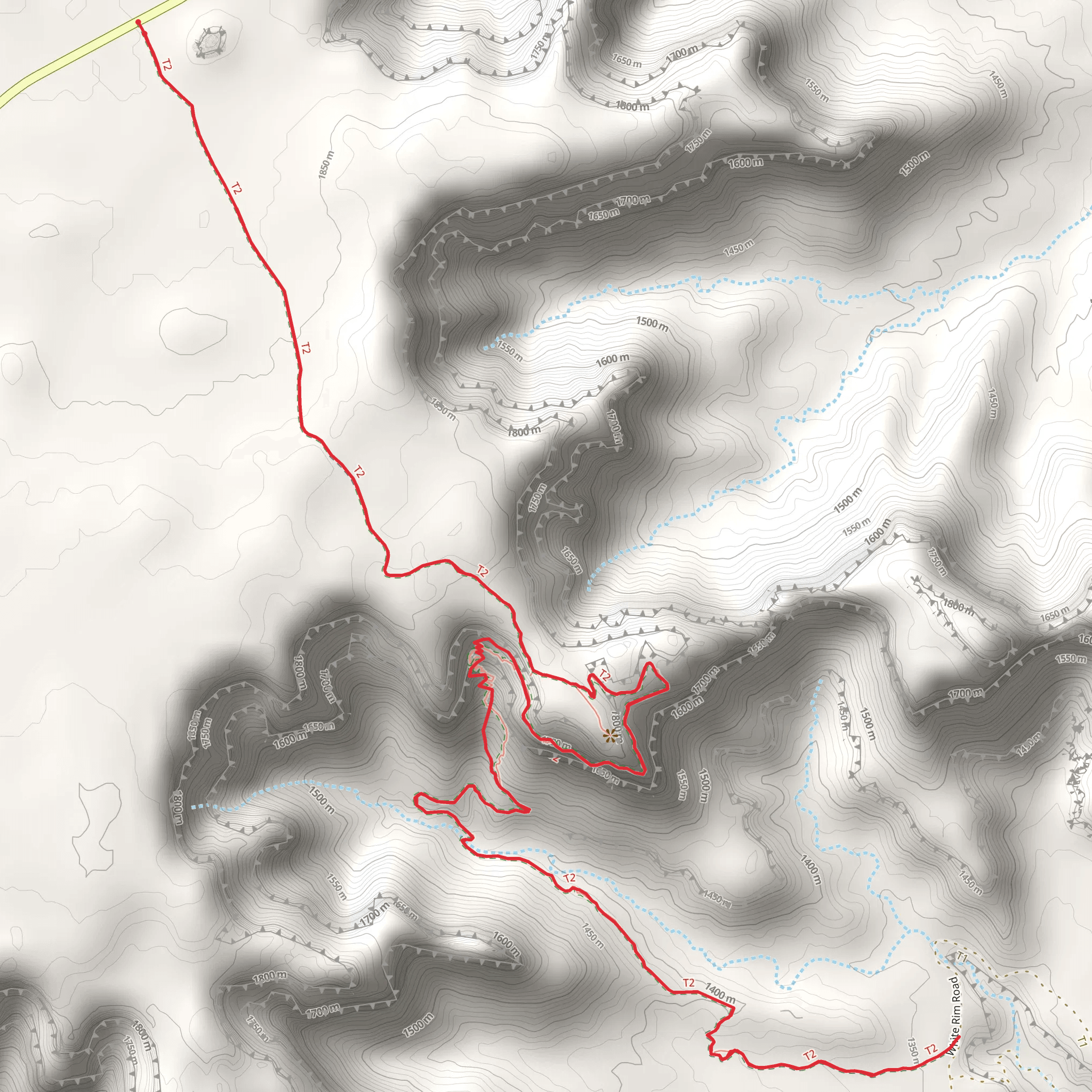 Lathrop Canyon Trail mobile static map