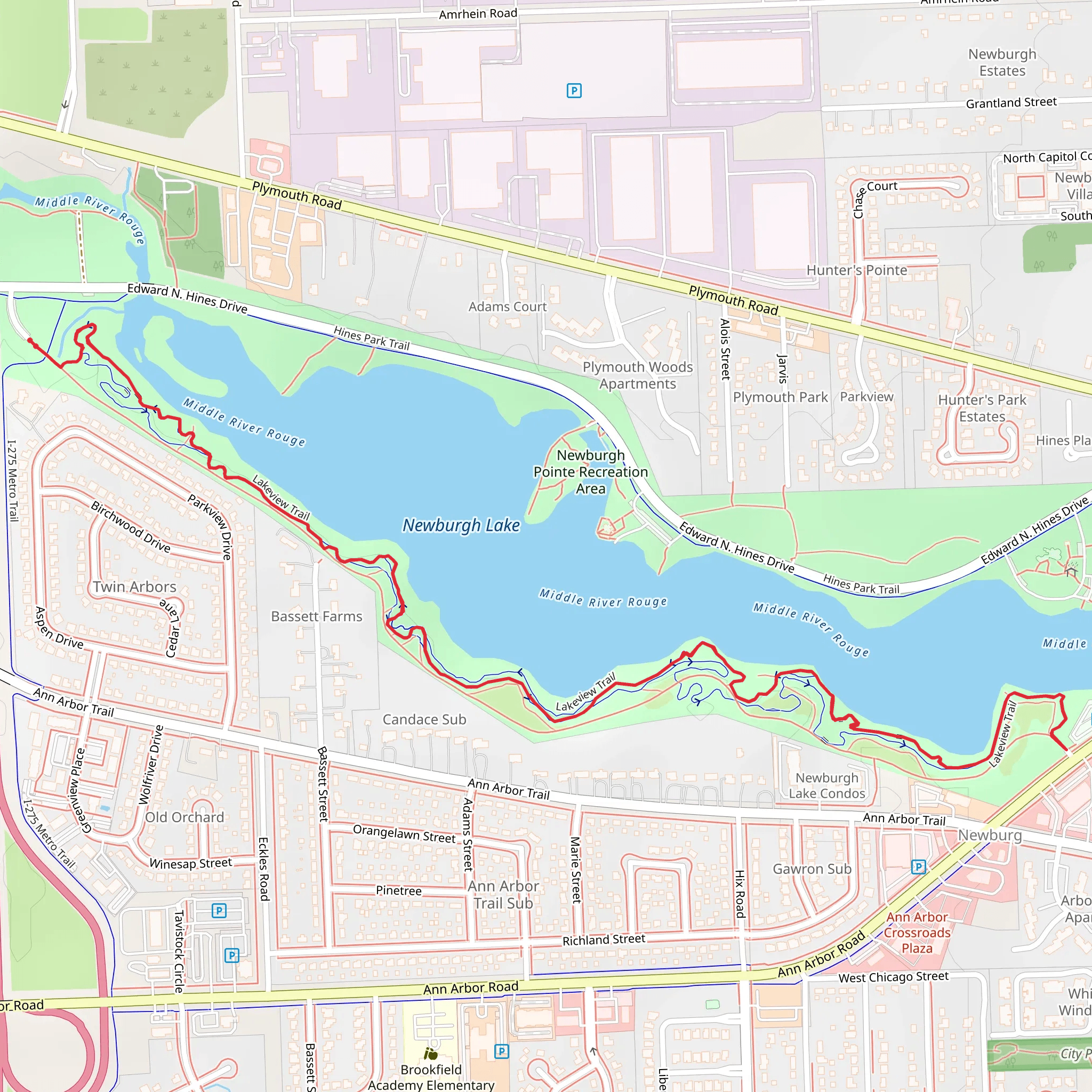 Lakeview Trail EB and WB mobile static map