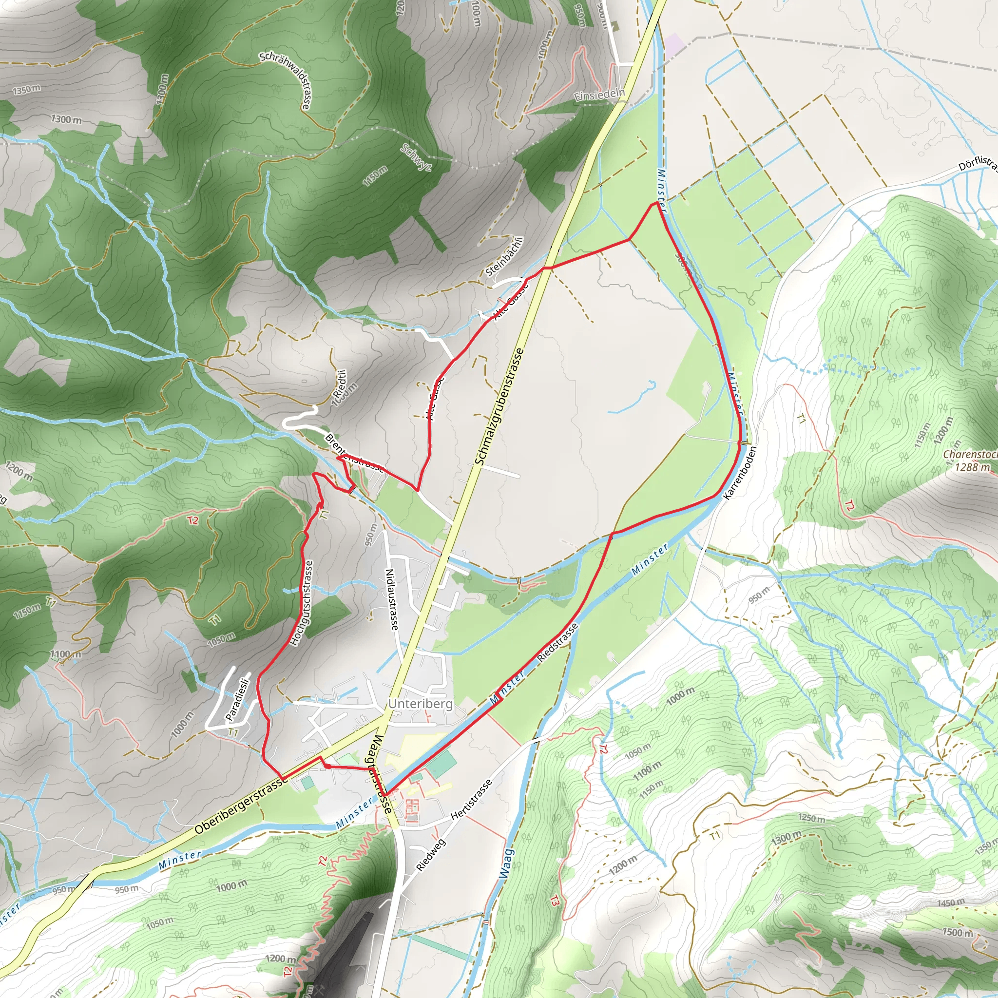 Kulturweg Unteriberg mobile static map