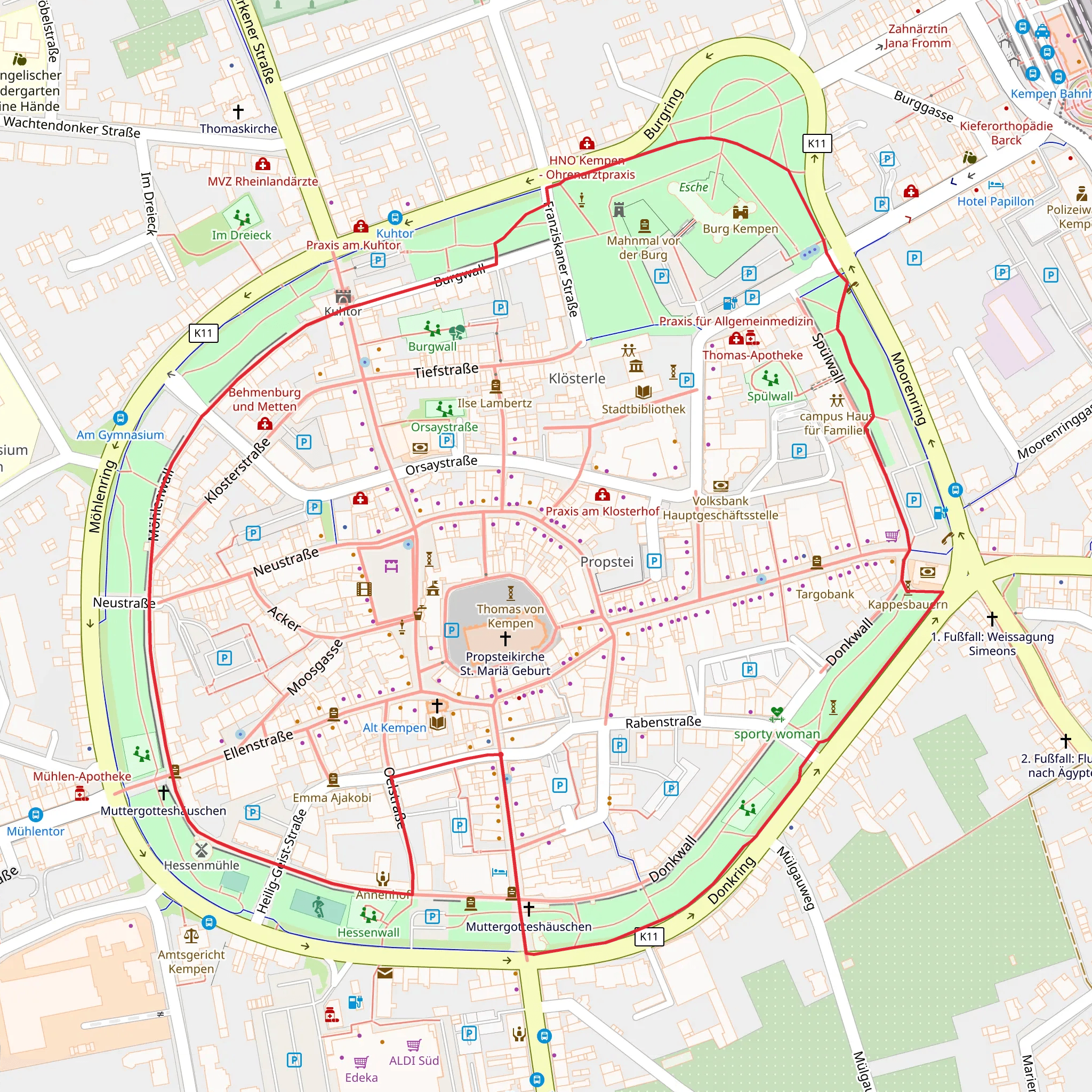 Altstadt Kempen Loop mobile static map