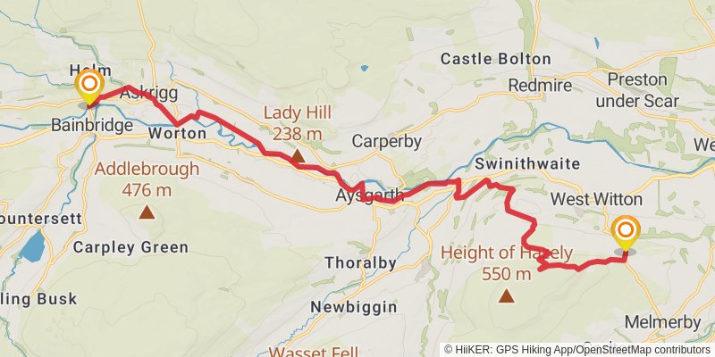 Yoredale Way stage 3 Map