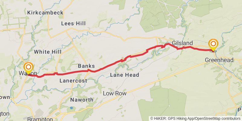 Carlisle to Cat and Fiddle Walk stage 2 Map