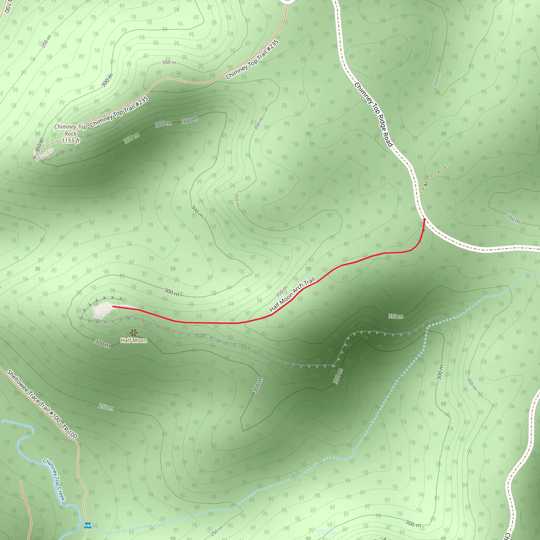 Half Moon Arch Trail mobile static map