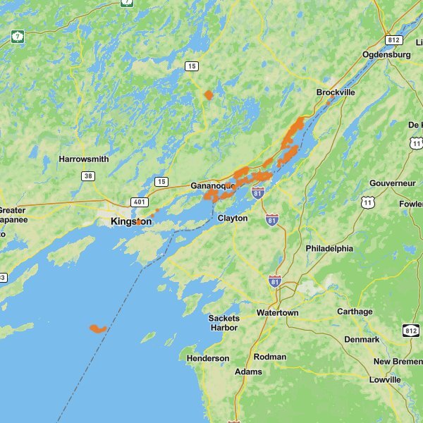 Thousand Islands National Park of Canada mobile static map
