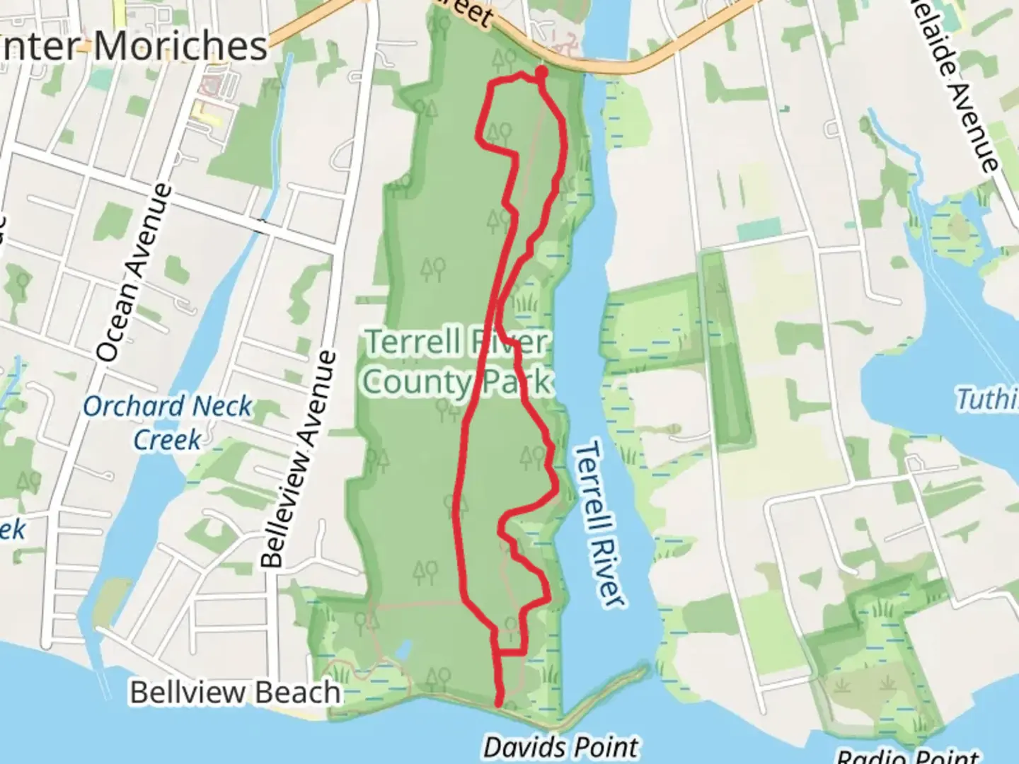 An image depicting the trail Terrell River Trail Loop and its surrounding area.