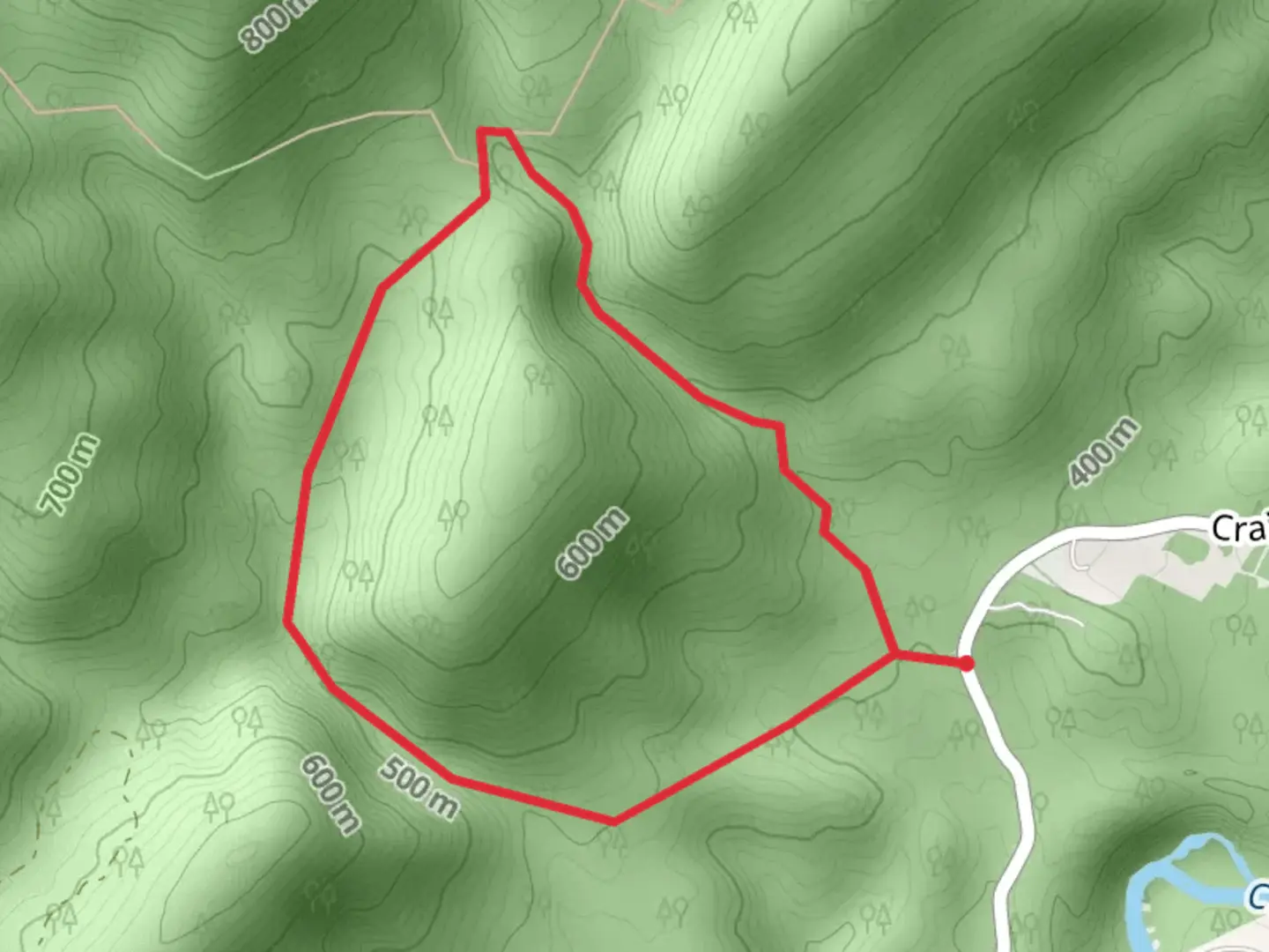 An image depicting the trail Hoop Hole Loop and its surrounding area.
