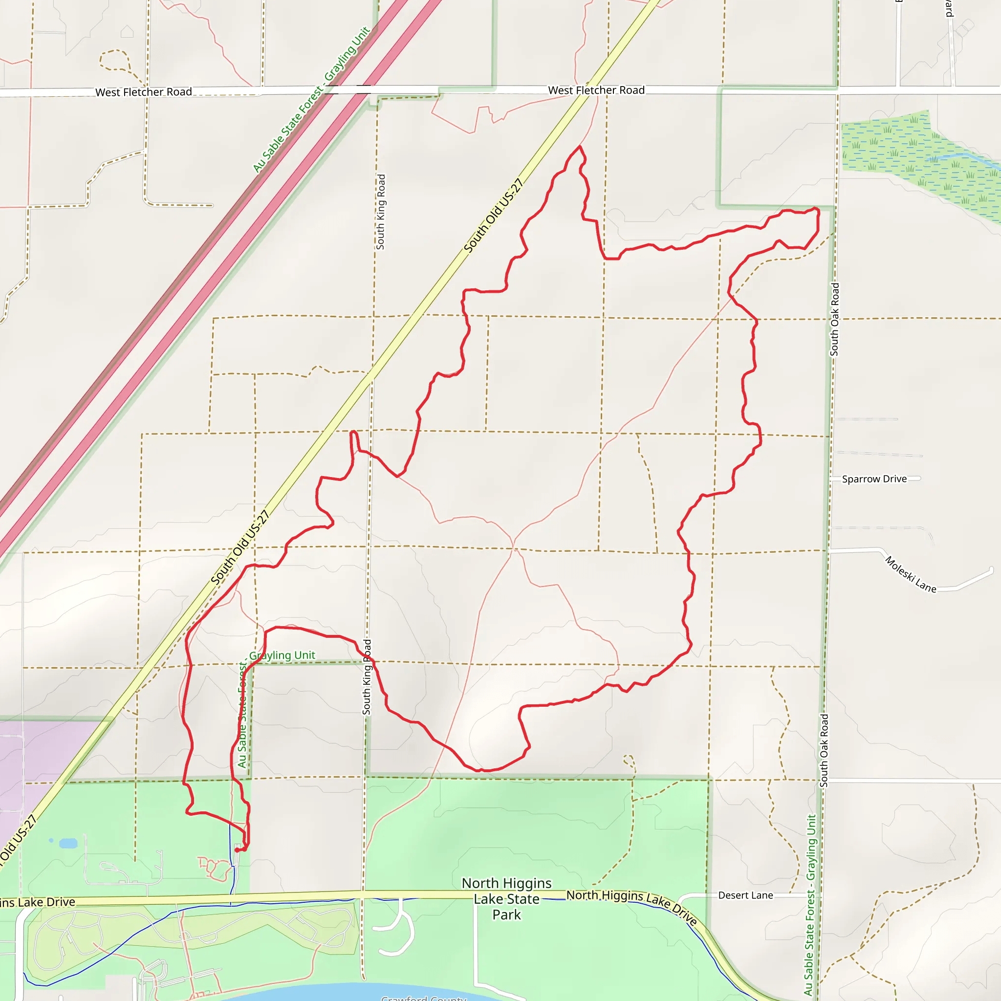 Bosom Pines and Beaver Creek Loop Trail mobile static map