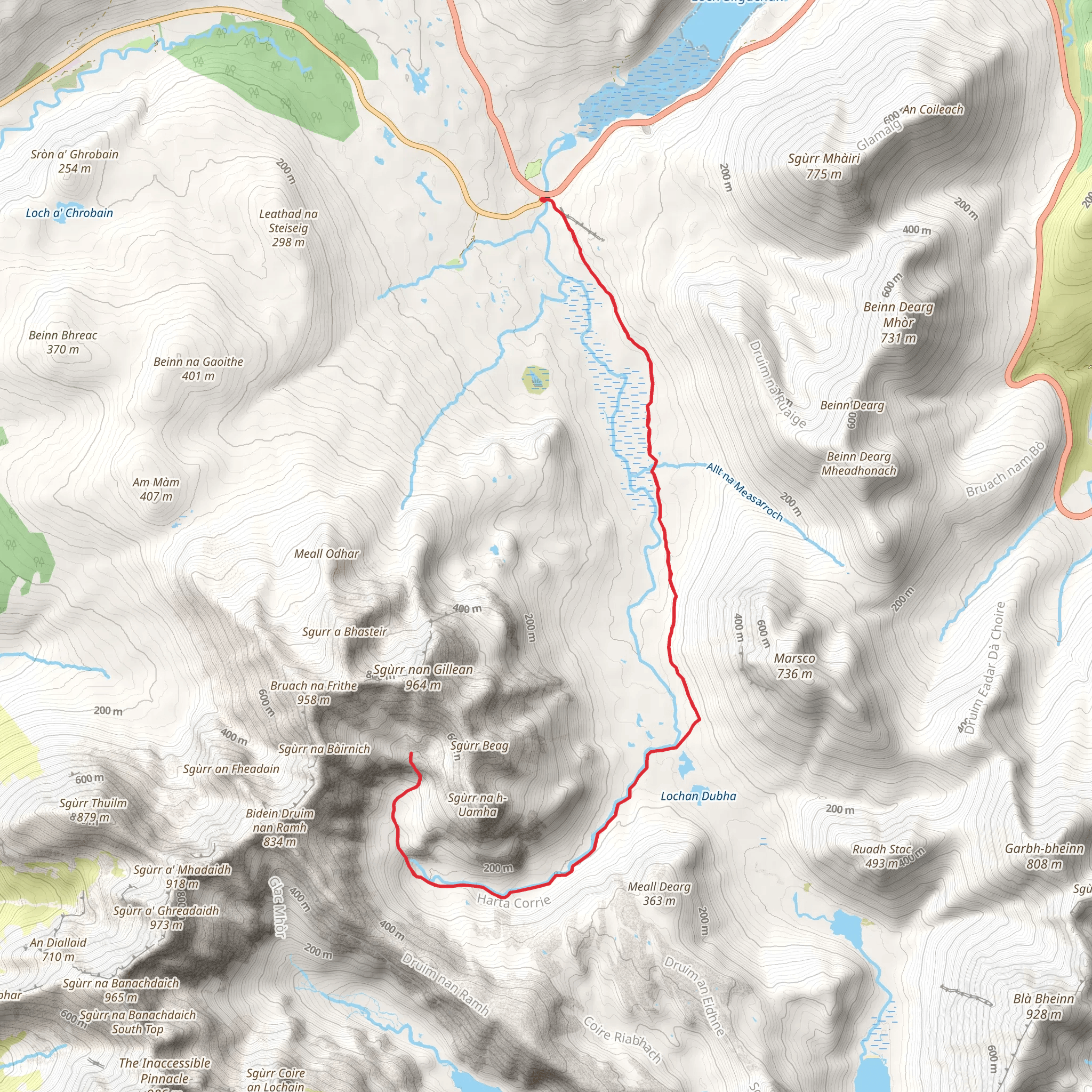Lota Coirre via Glen Sligachan mobile static map